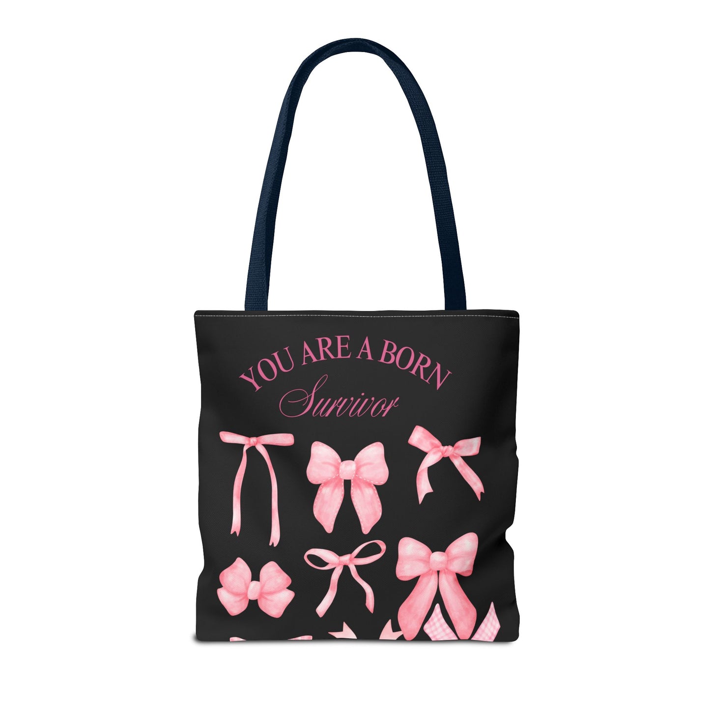 Empowering Pink Ribbon Tote Bag, Breast Cancer Awareness, Survivor Gift, Inspirational Bag, Bows & Ribbons Design, Supportive Gift