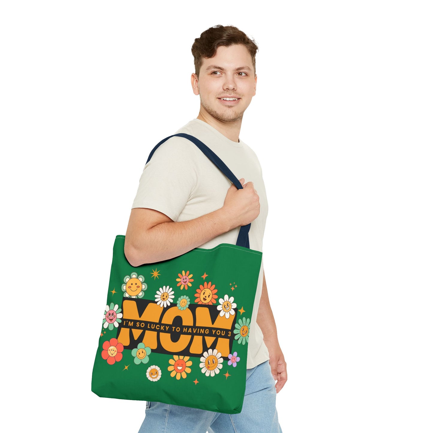 Charming Floral Mom Tote Bag, Mother's Day Gift, Eco-Friendly Shopping Bag, Flower Print Handbag, Cute Tote for Moms