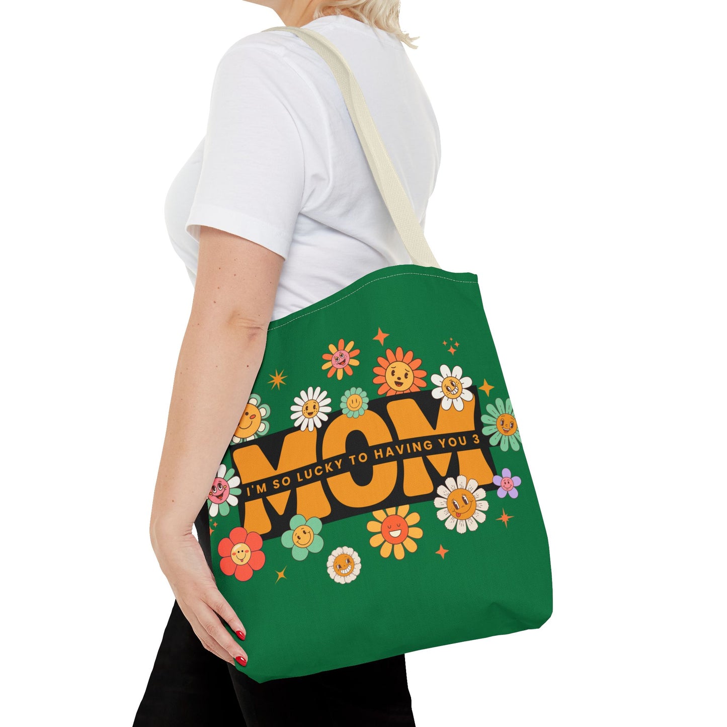 Charming Floral Mom Tote Bag, Mother's Day Gift, Eco-Friendly Shopping Bag, Flower Print Handbag, Cute Tote for Moms