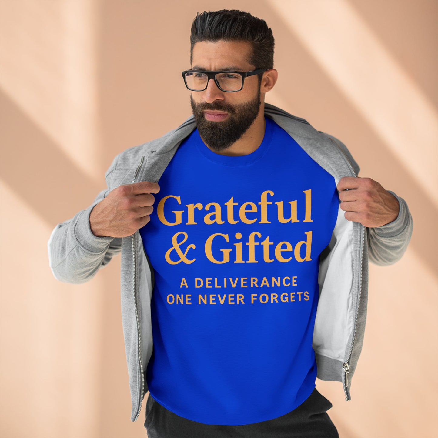 Grateful & Gifted Sweatshirt, Cozy Unisex Crewneck, Inspirational Gift, Everyday Comfort, Perfect for Birthdays, Holidays