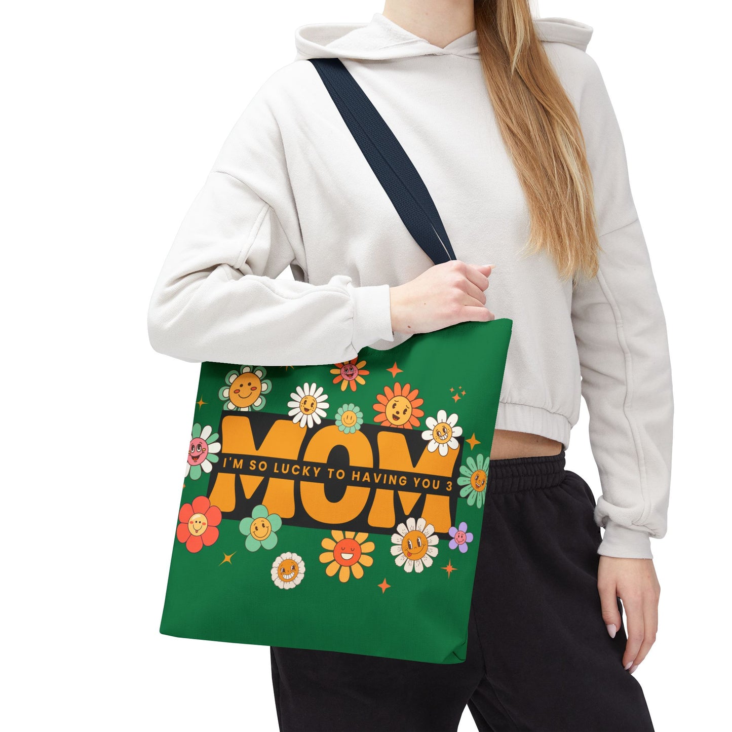 Charming Floral Mom Tote Bag, Mother's Day Gift, Eco-Friendly Shopping Bag, Flower Print Handbag, Cute Tote for Moms