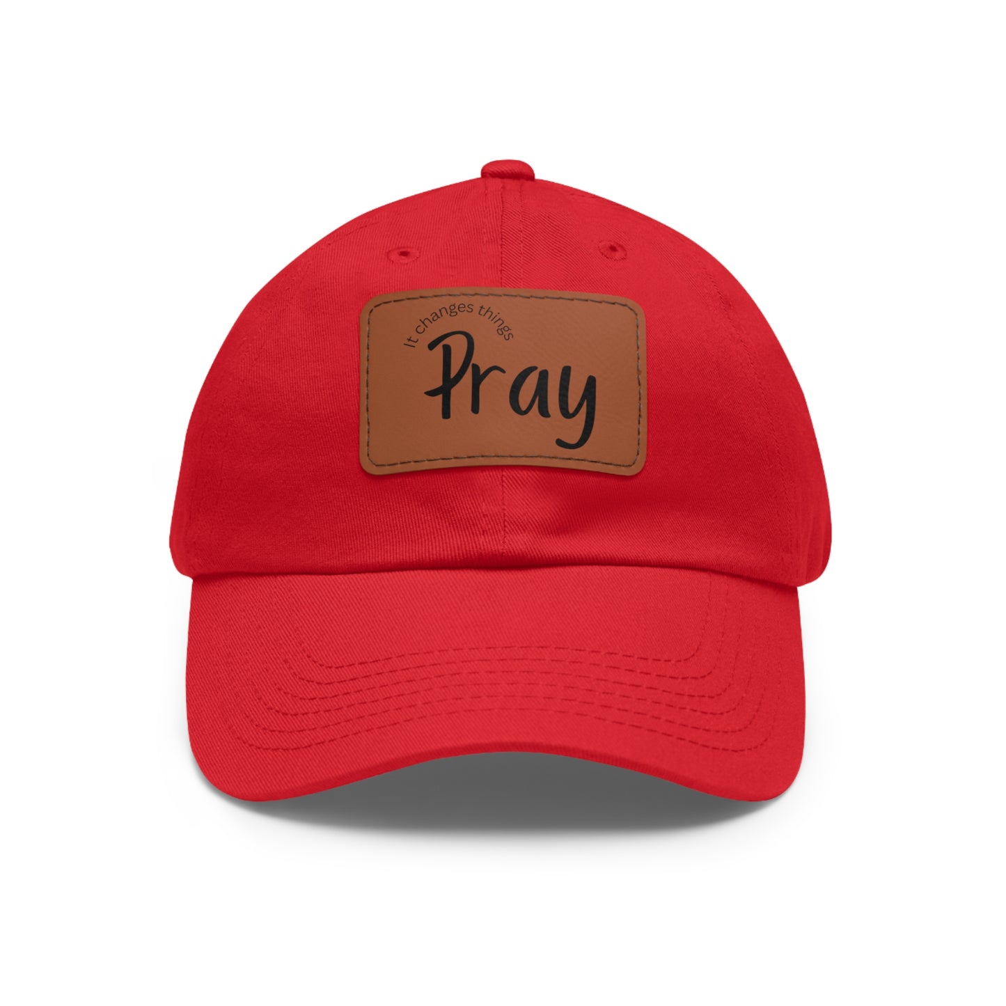 Pray Dad Hat | Leather Patch Cap, Comfortable Sun Protection, Gift for Dads, Christian Apparel, Everyday Style