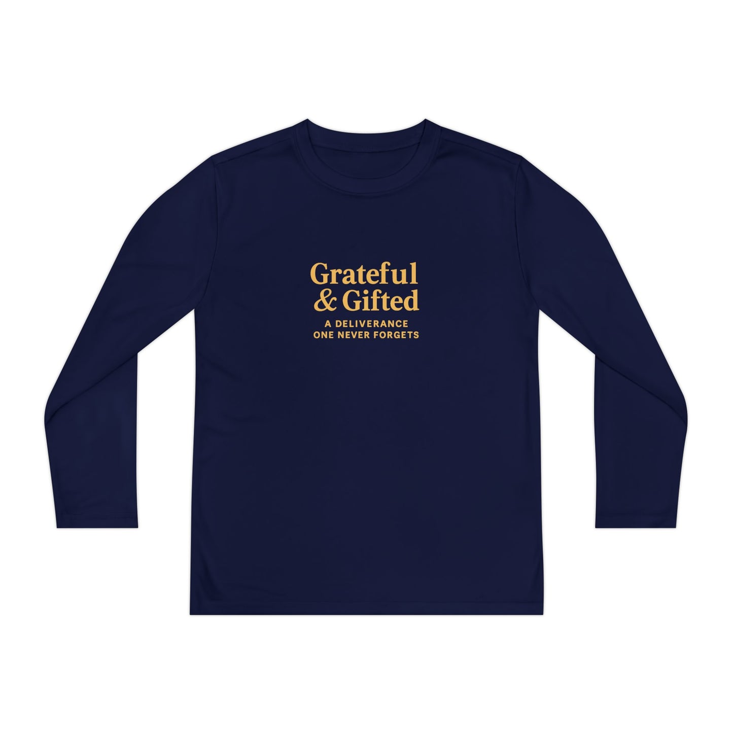 Grateful & Gifted Youth Long Sleeve Tee, Kids Motivational Shirt, Gift for Teens, Everyday Wear, Relaxed Fit T-Shirt