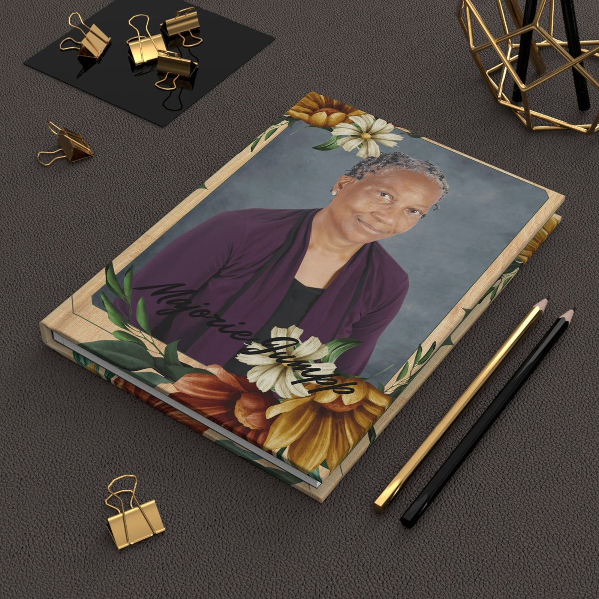 Marjorie Jumps Floral Memorial Personalized Journal