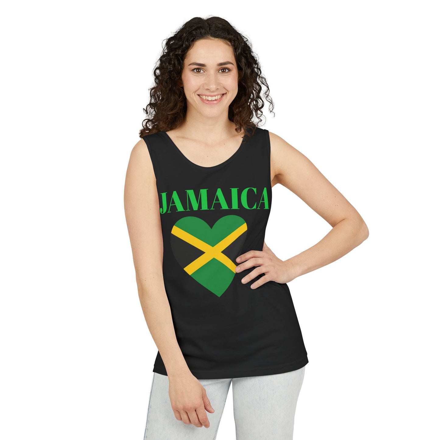 Jamaica Heart Unisex Tank Top, Casual Summer Shirt, Travel Souvenir, Beach Wear, Festival Apparel, Gift for Him or Her