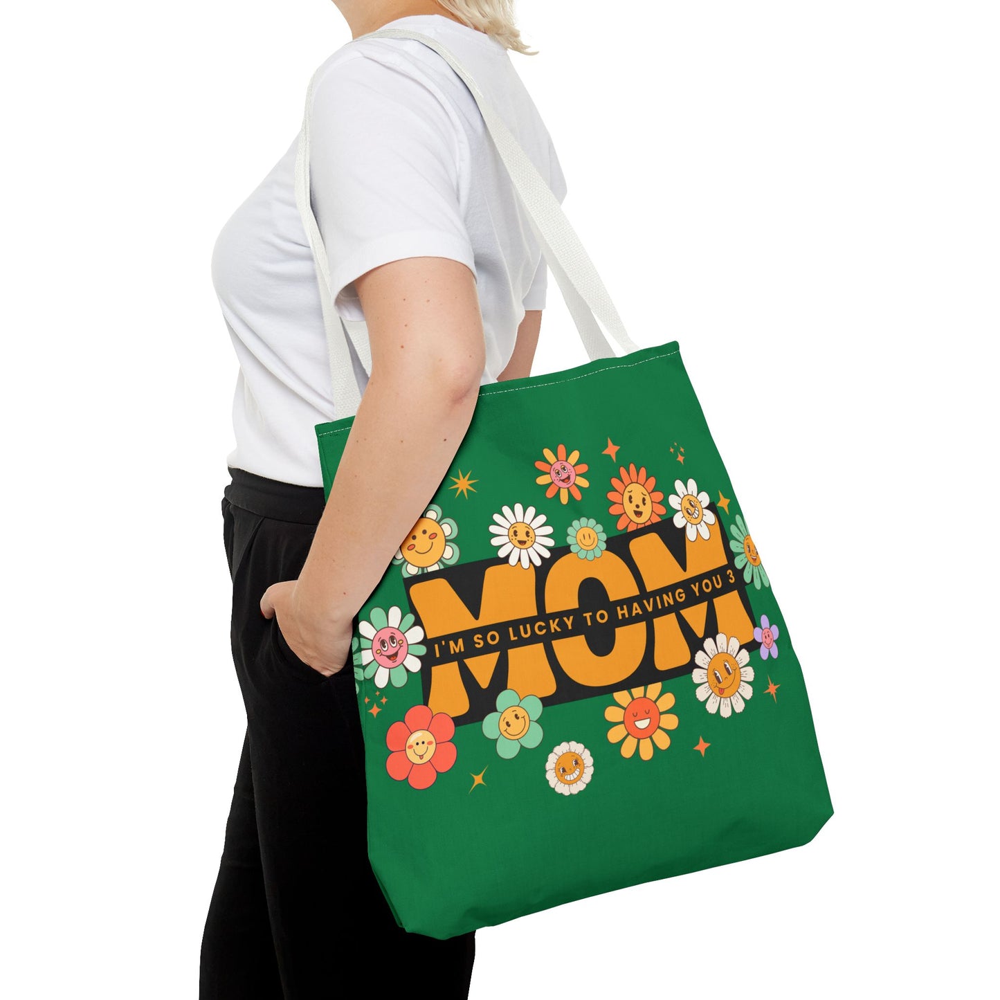 Charming Floral Mom Tote Bag, Mother's Day Gift, Eco-Friendly Shopping Bag, Flower Print Handbag, Cute Tote for Moms
