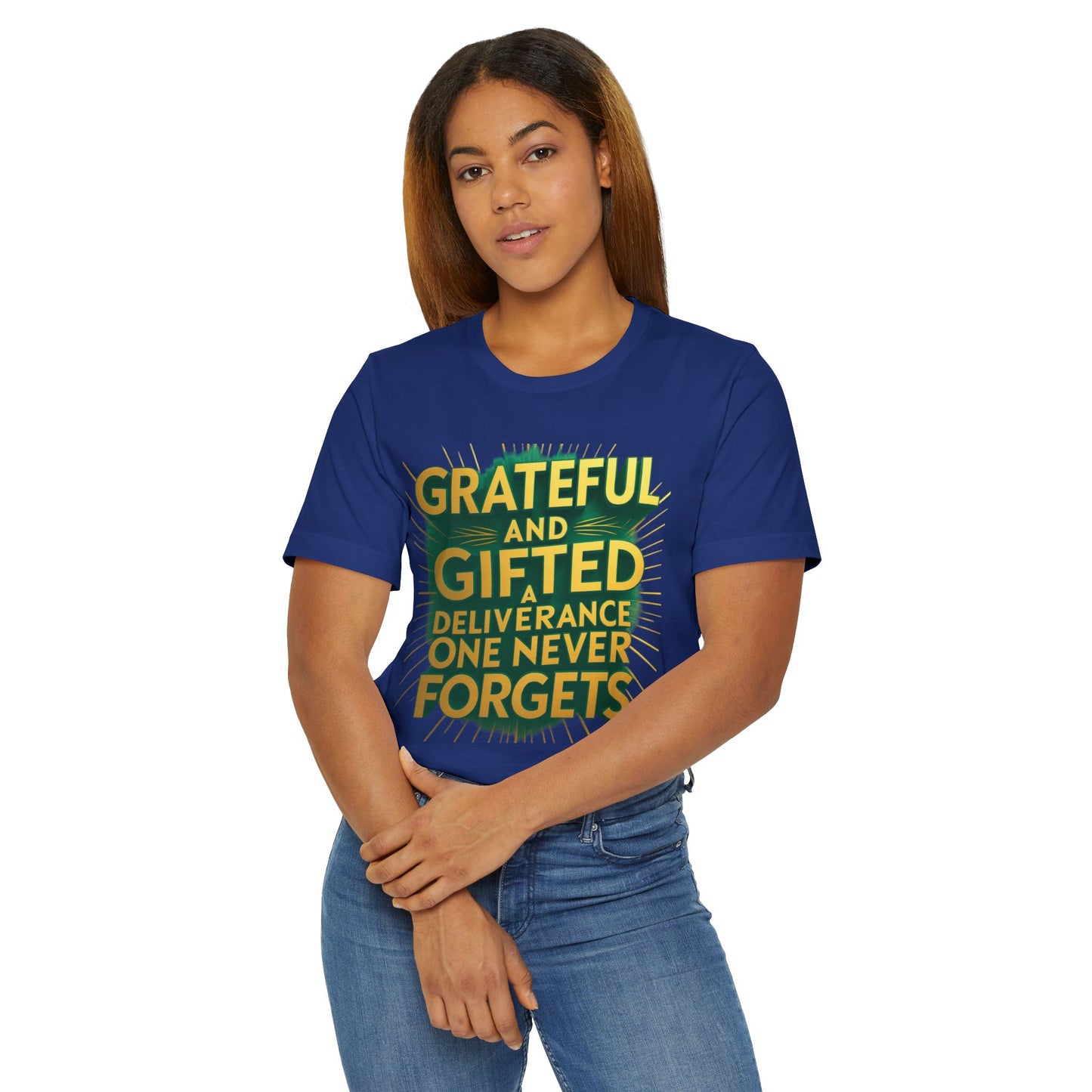 Grateful and Gifted T-Shirt | Unisex Jersey Tee for Celebrations, Birthday Gift, Inspirational Apparel, Everyday Wear