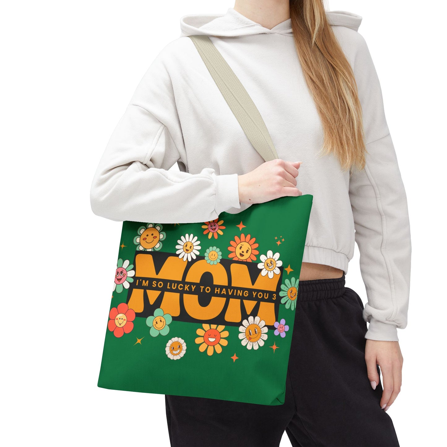 Charming Floral Mom Tote Bag, Mother's Day Gift, Eco-Friendly Shopping Bag, Flower Print Handbag, Cute Tote for Moms