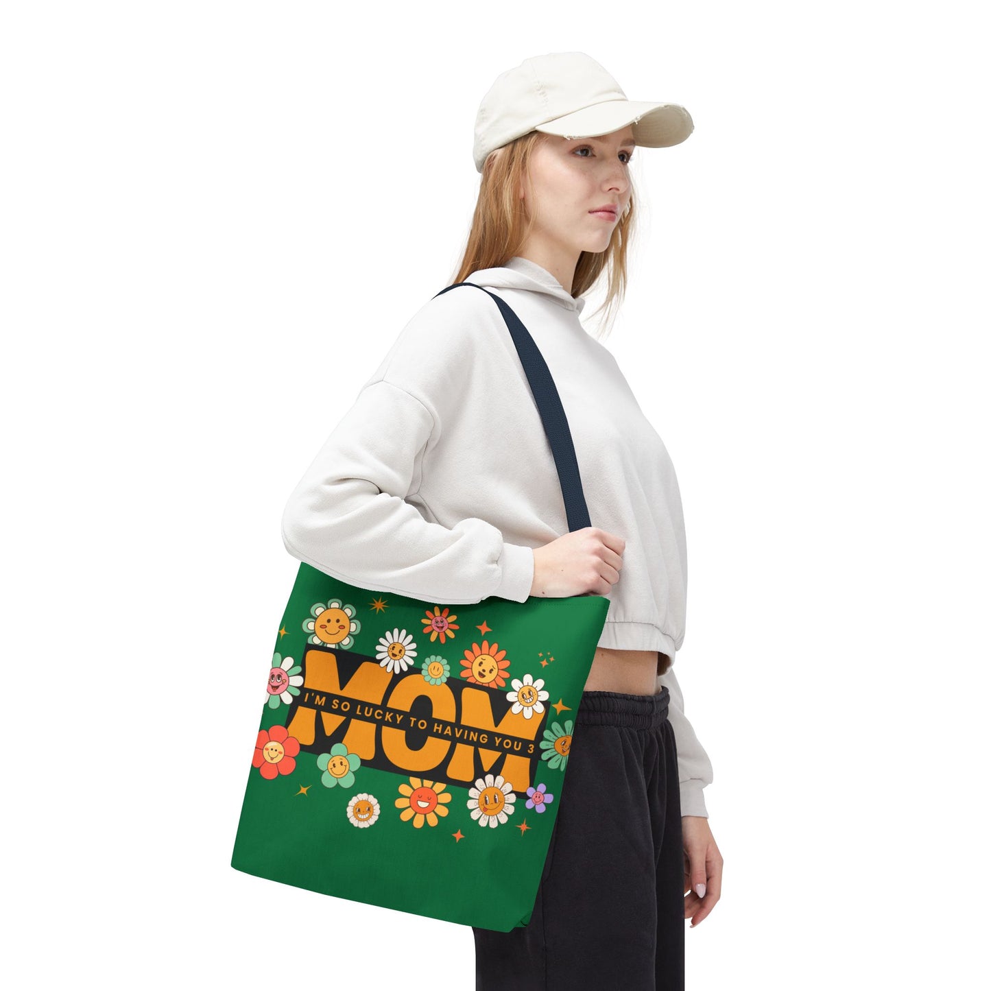 Charming Floral Mom Tote Bag, Mother's Day Gift, Eco-Friendly Shopping Bag, Flower Print Handbag, Cute Tote for Moms