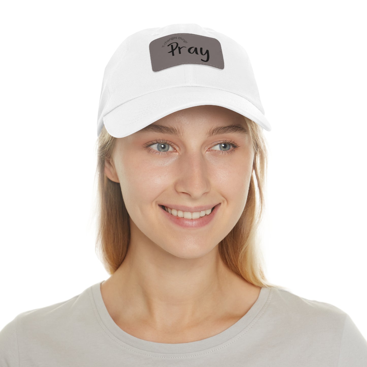 Pray Dad Hat | Leather Patch Cap, Comfortable Sun Protection, Gift for Dads, Christian Apparel, Everyday Style