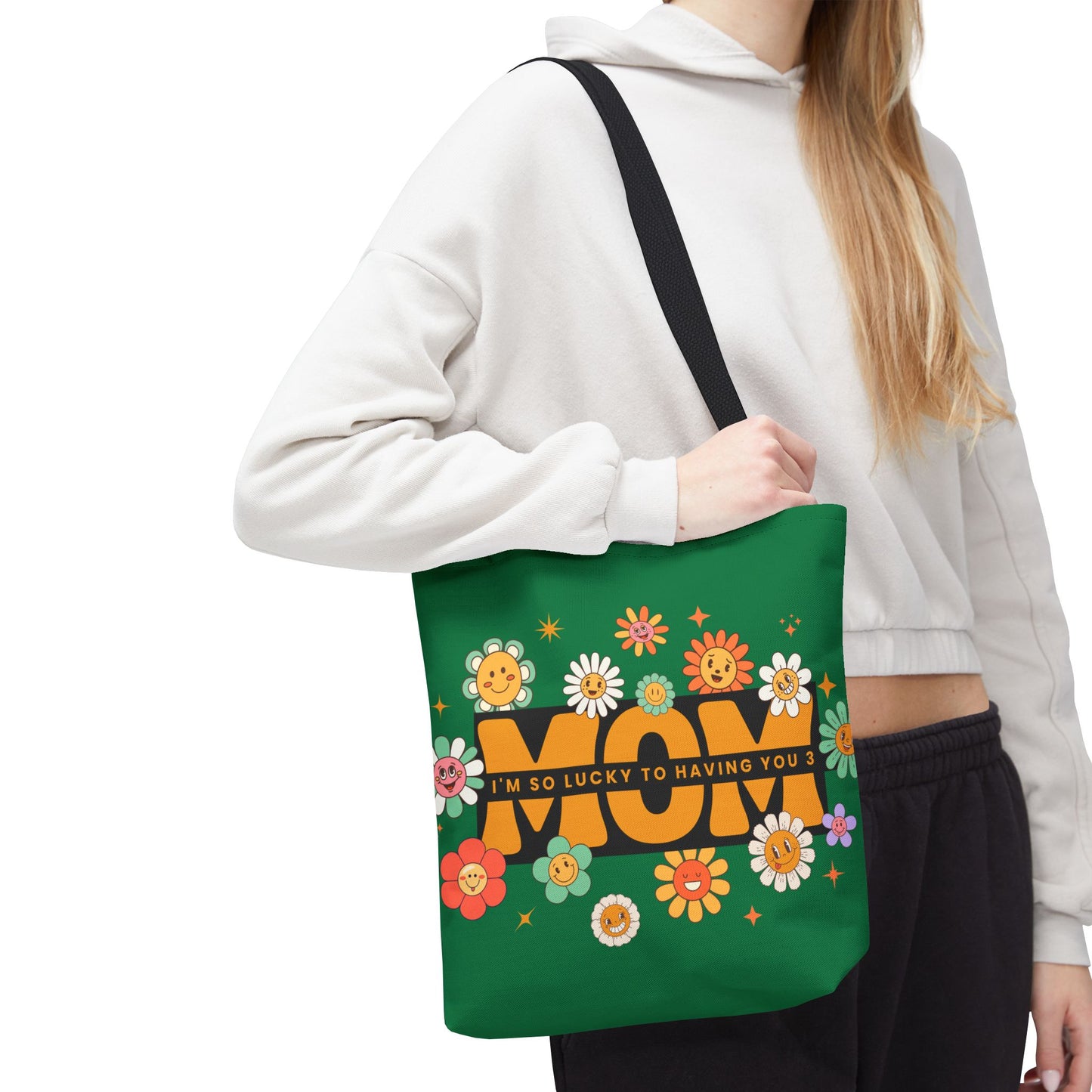 Charming Floral Mom Tote Bag, Mother's Day Gift, Eco-Friendly Shopping Bag, Flower Print Handbag, Cute Tote for Moms