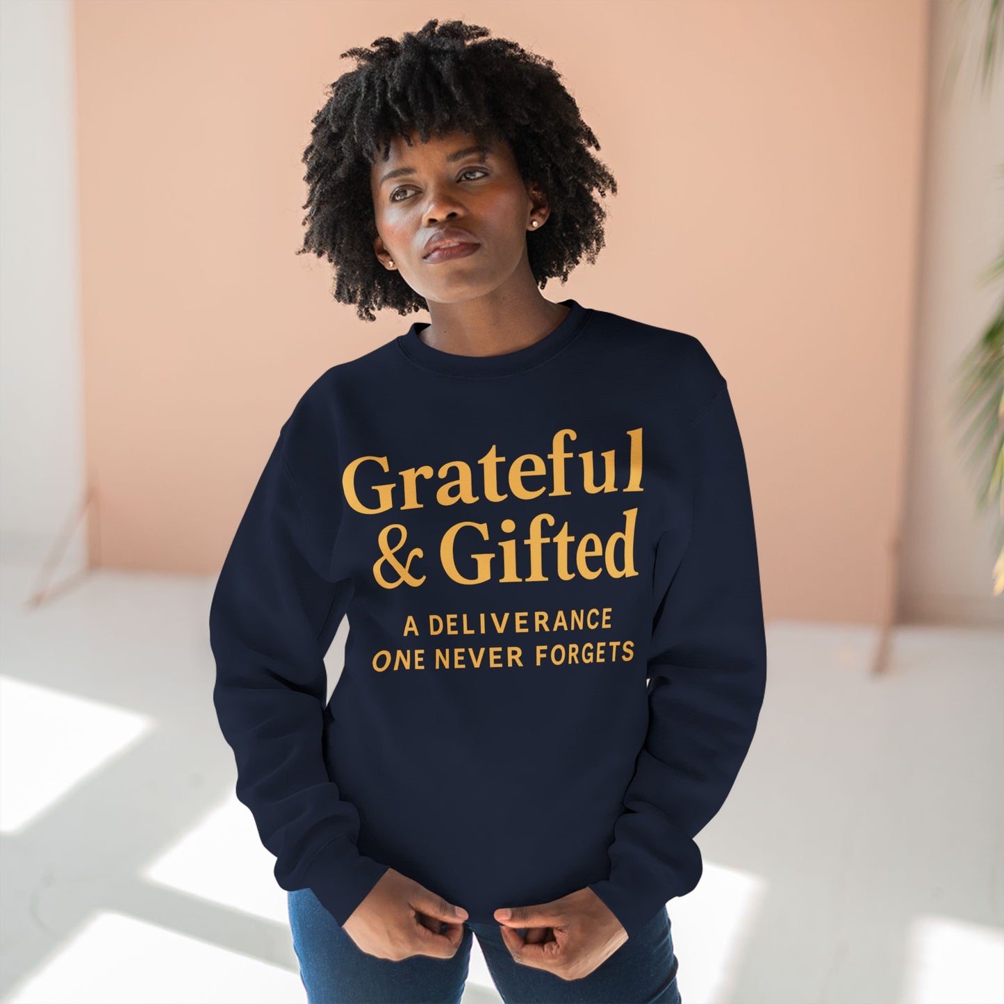 Grateful & Gifted Sweatshirt, Cozy Unisex Crewneck, Inspirational Gift, Everyday Comfort, Perfect for Birthdays, Holidays