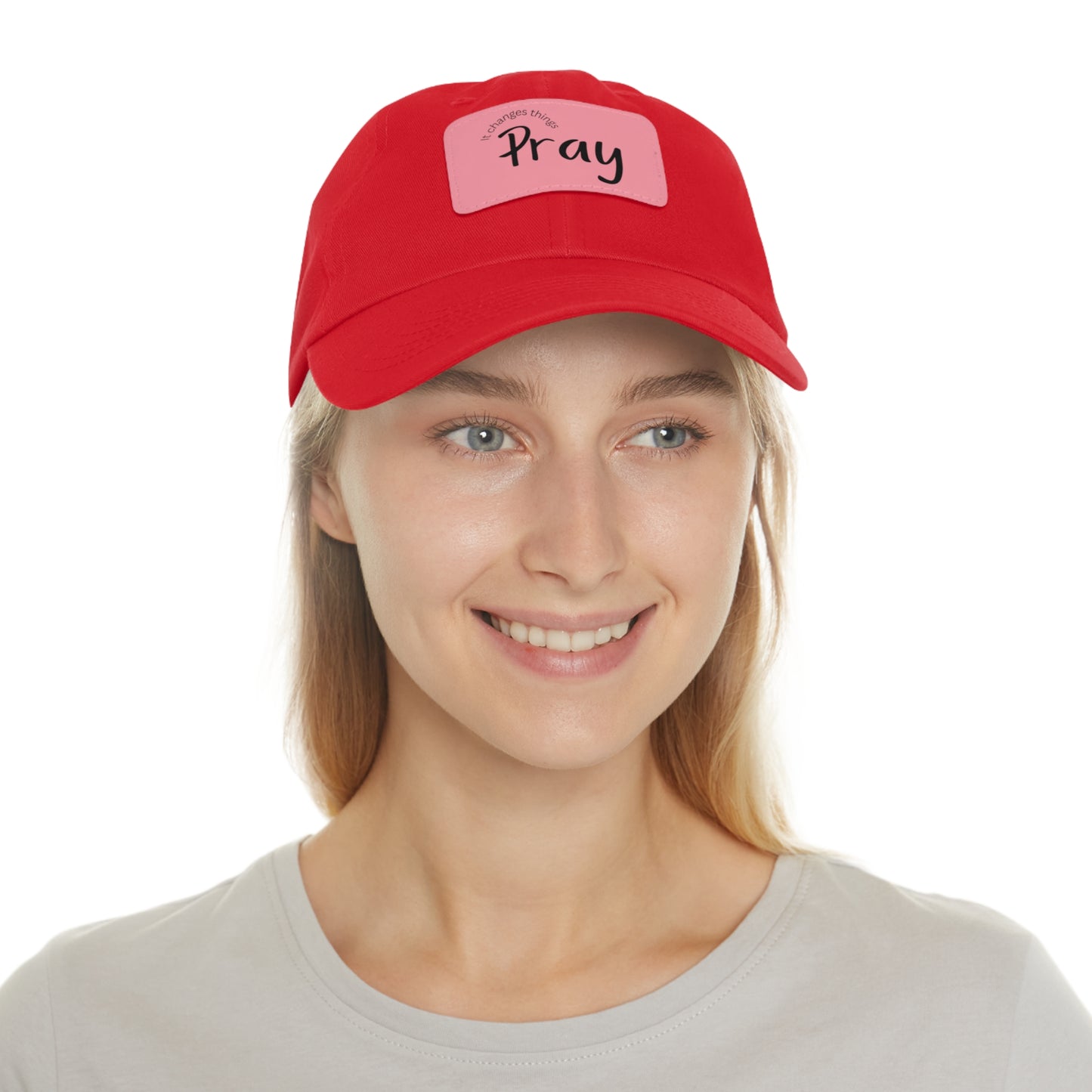 Pray Dad Hat | Leather Patch Cap, Comfortable Sun Protection, Gift for Dads, Christian Apparel, Everyday Style