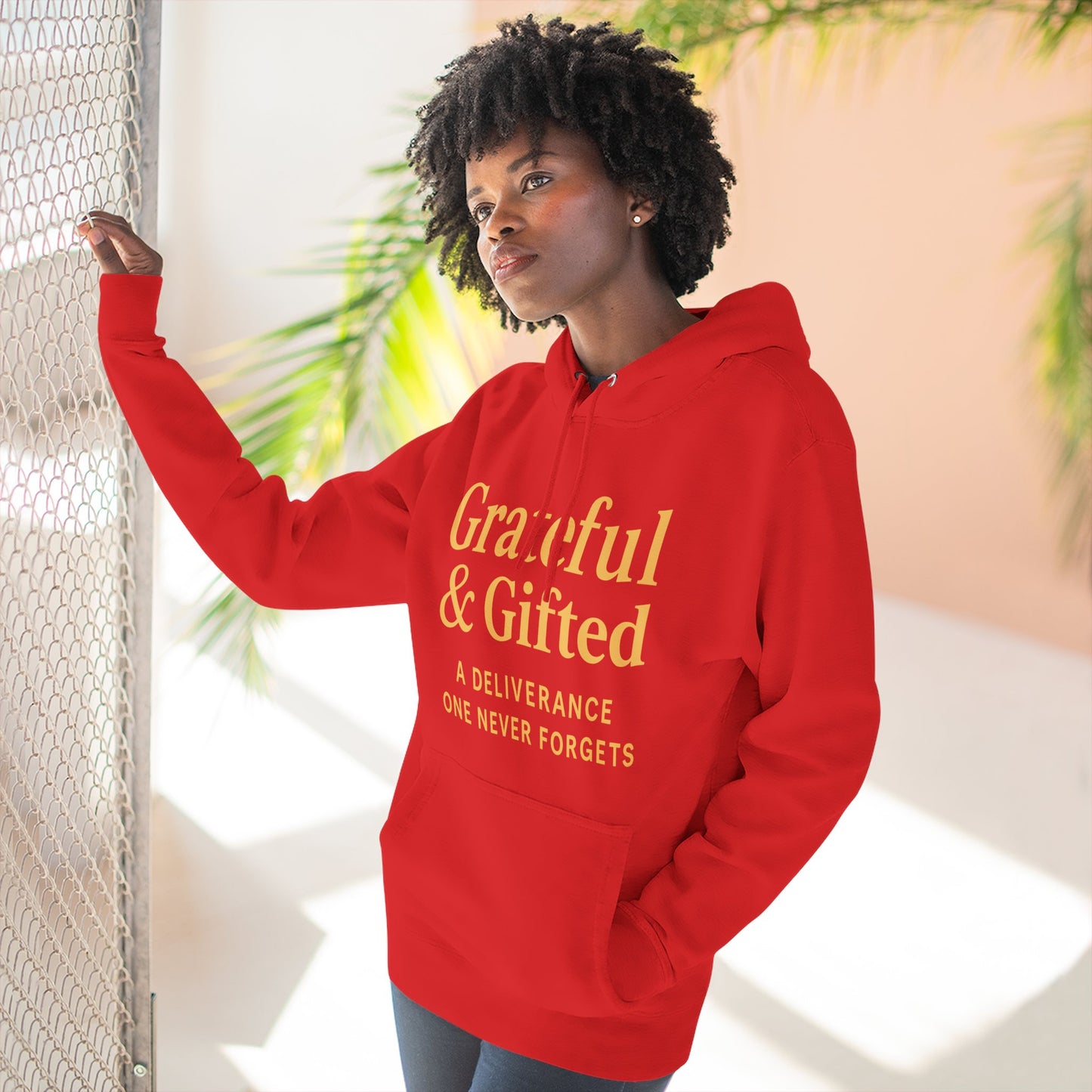 Grateful & Gifted Fleece Hoodie, Cozy Sweatshirt, Inspirational Hoodie, Perfect Gift for Holidays, Comfortable Casual Wear