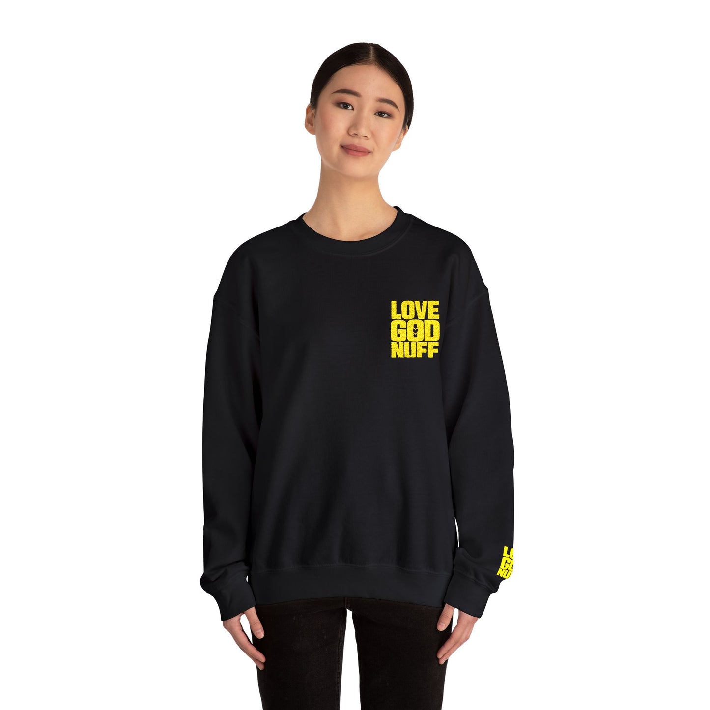 LOVE GOD NUFF Yellow Pocket Sweatshirt