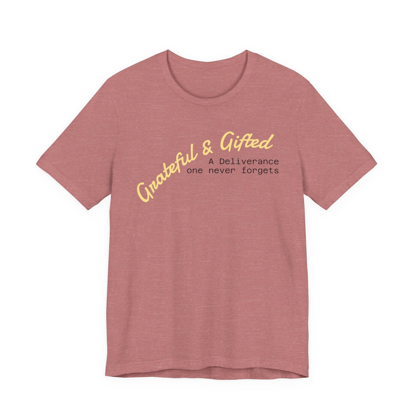 Grateful & Gifted Tee - Unisex Jersey Short Sleeve T-Shirt, Inspirational Gift, Casual Wear, Celebration Shirt, Everyday Comfort