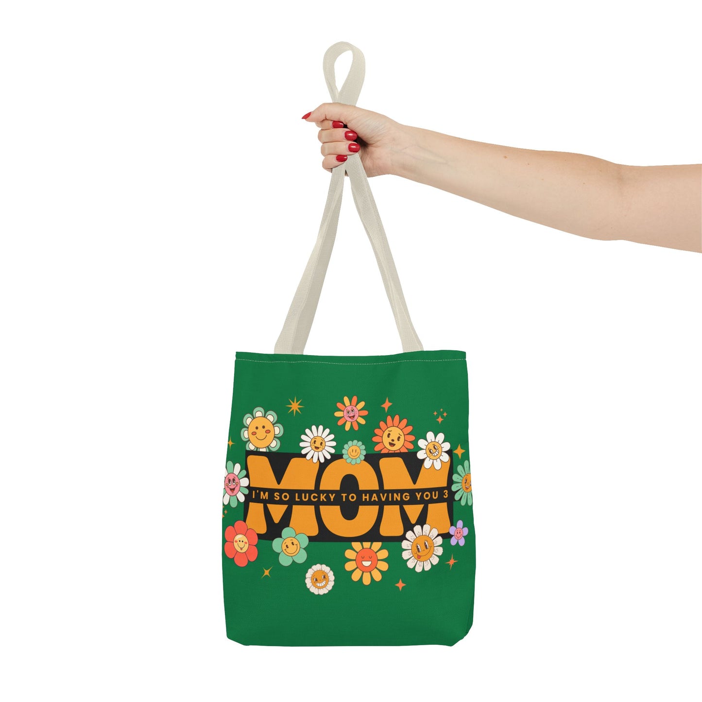 Charming Floral Mom Tote Bag, Mother's Day Gift, Eco-Friendly Shopping Bag, Flower Print Handbag, Cute Tote for Moms