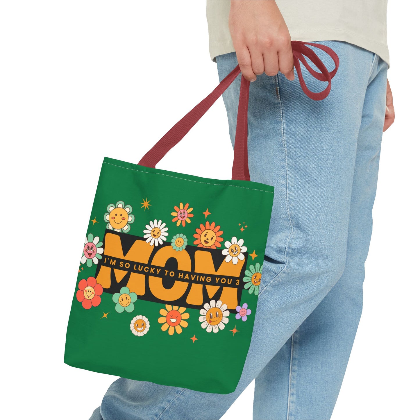 Charming Floral Mom Tote Bag, Mother's Day Gift, Eco-Friendly Shopping Bag, Flower Print Handbag, Cute Tote for Moms