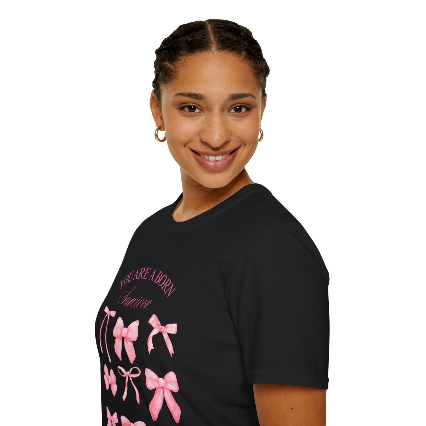 You Are a Born Survivor T-Shirt | Cancer Warrior Pink Ribbon Awareness Tee