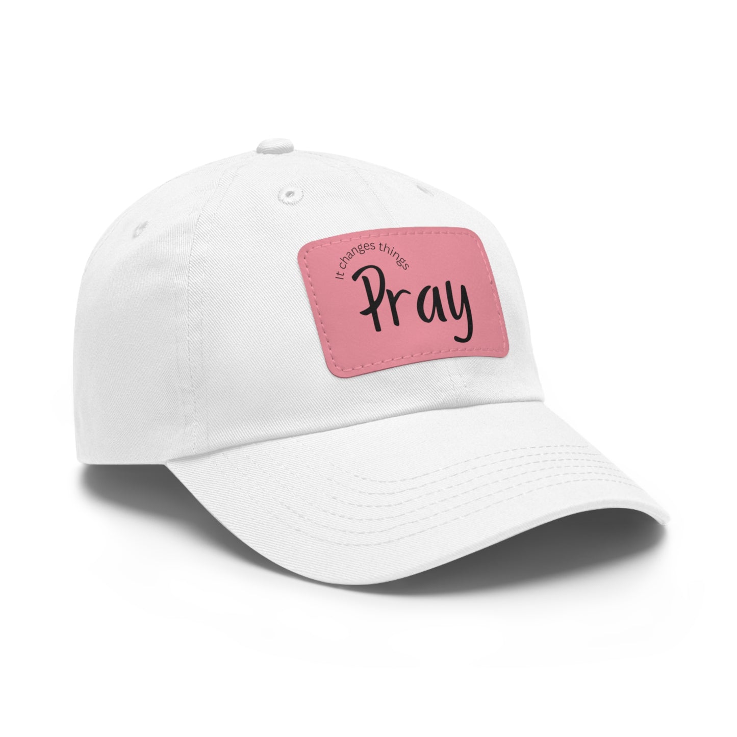 Pray Dad Hat | Leather Patch Cap, Comfortable Sun Protection, Gift for Dads, Christian Apparel, Everyday Style