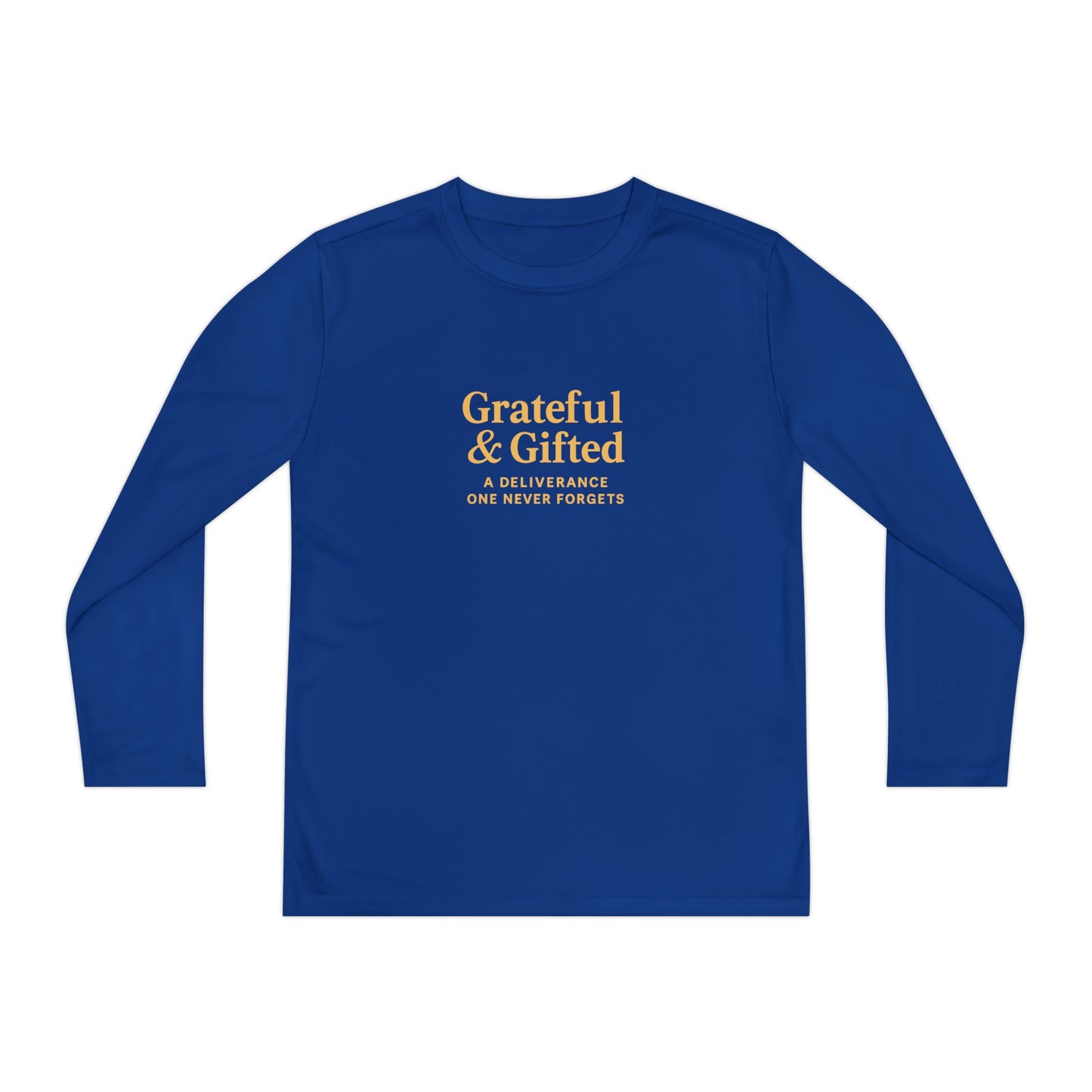 Grateful & Gifted Youth Long Sleeve Tee, Kids Motivational Shirt, Gift for Teens, Everyday Wear, Relaxed Fit T-Shirt