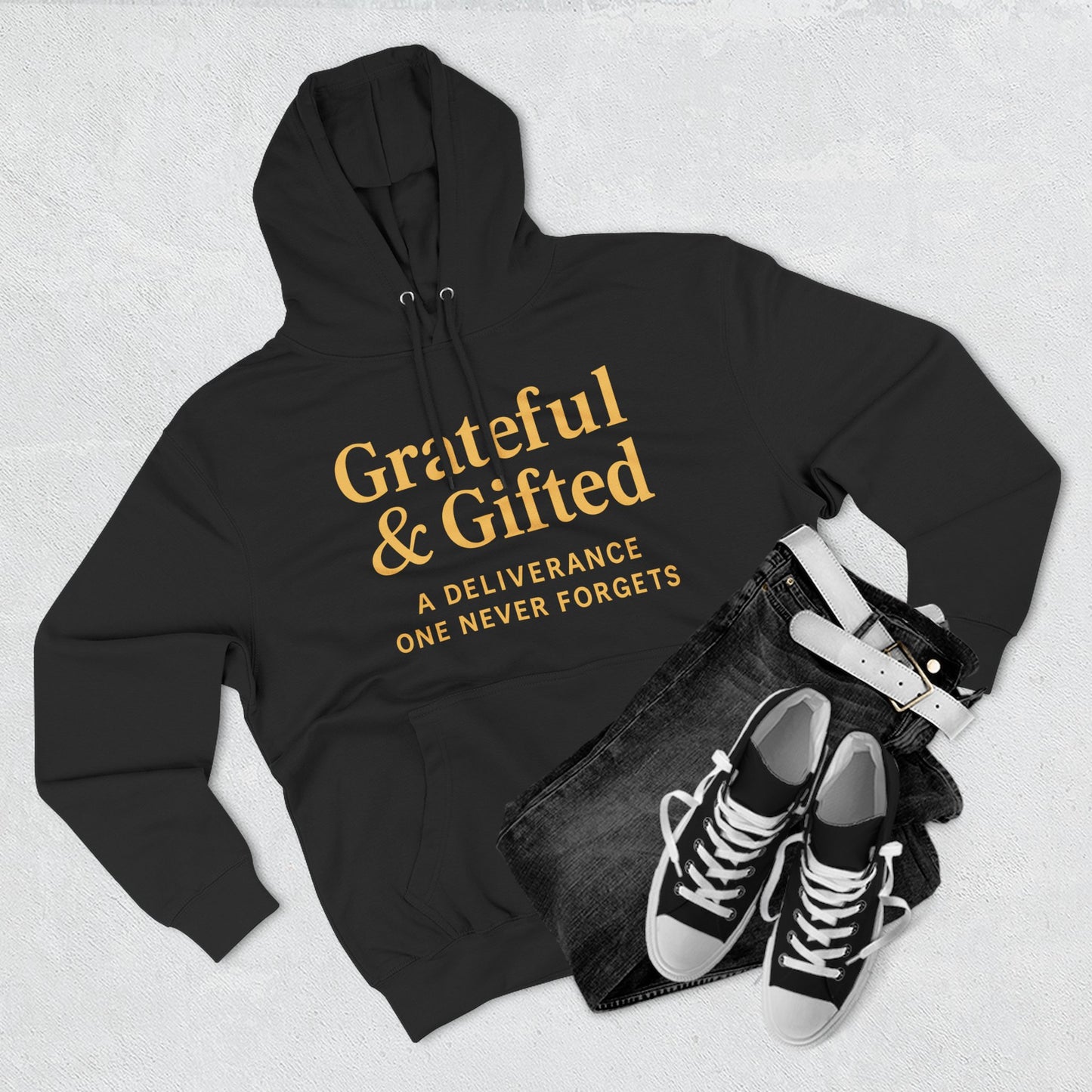 Grateful & Gifted Fleece Hoodie, Cozy Sweatshirt, Inspirational Hoodie, Perfect Gift for Holidays, Comfortable Casual Wear