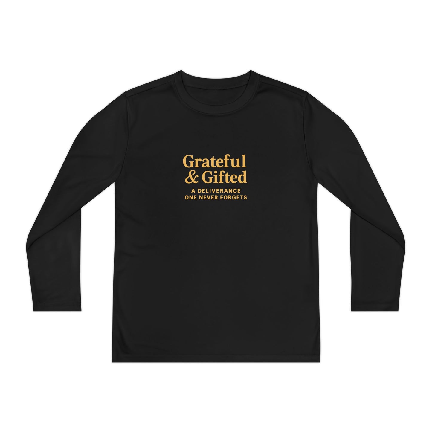 Grateful & Gifted Youth Long Sleeve Tee, Kids Motivational Shirt, Gift for Teens, Everyday Wear, Relaxed Fit T-Shirt