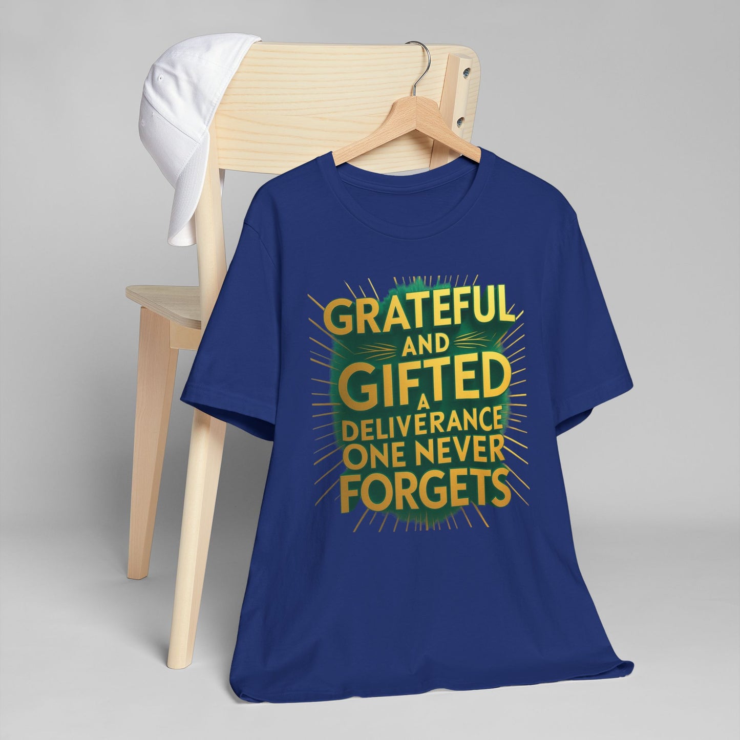 Grateful and Gifted T-Shirt | Unisex Jersey Tee for Celebrations, Birthday Gift, Inspirational Apparel, Everyday Wear