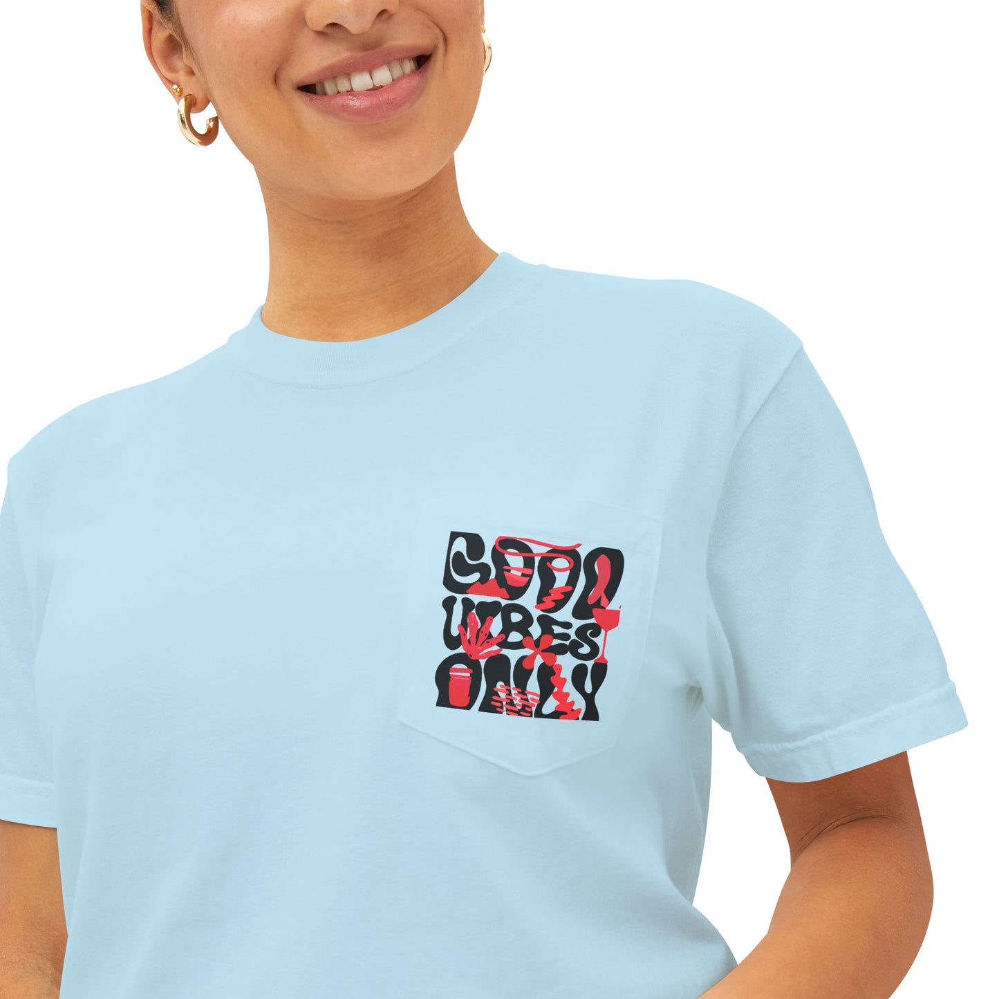 Good Vibes Pocket T-Shirt - Positive Casual Tee