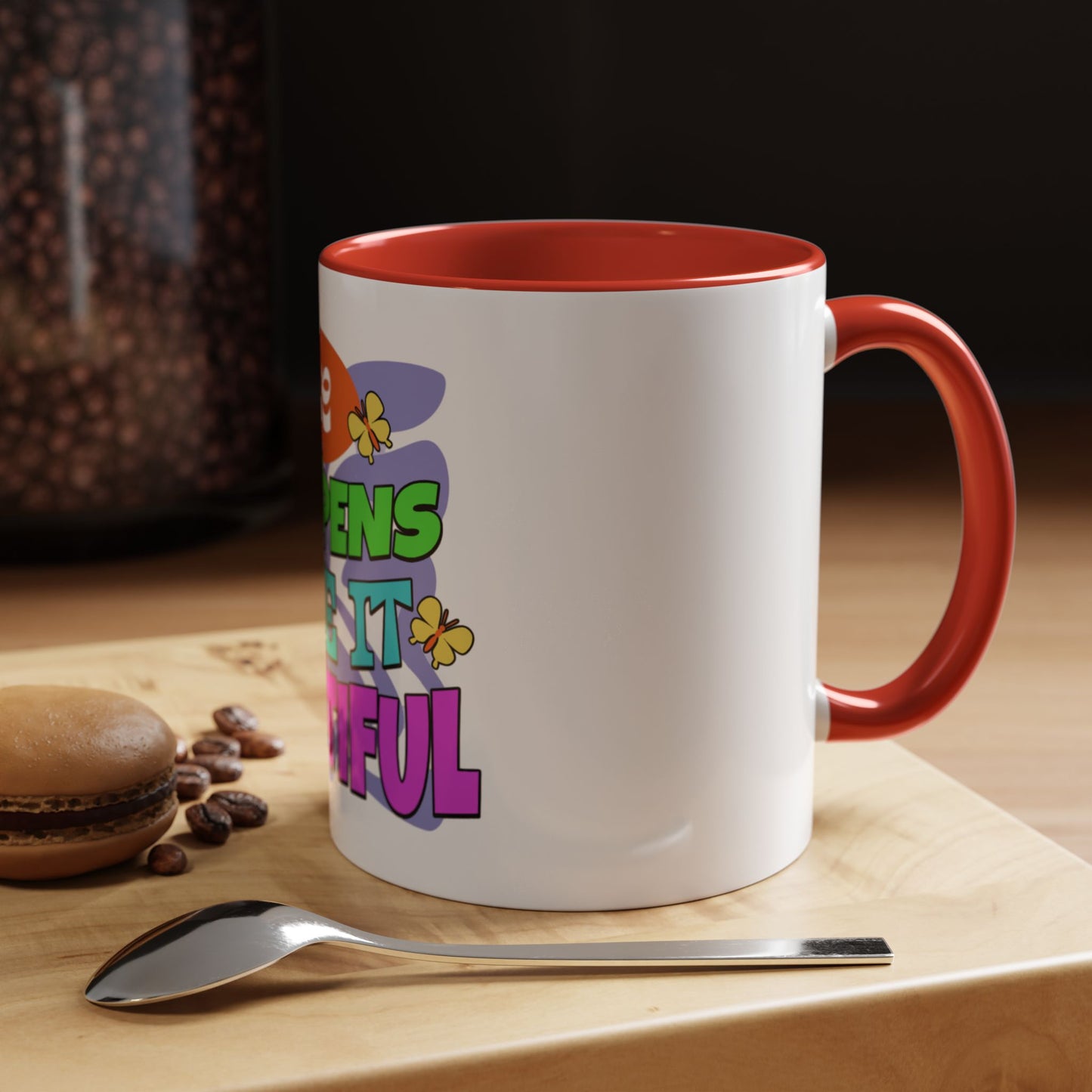 Vibrant Life Happens Coffee Mug - 11oz & 15oz - Motivational & Colorful Design