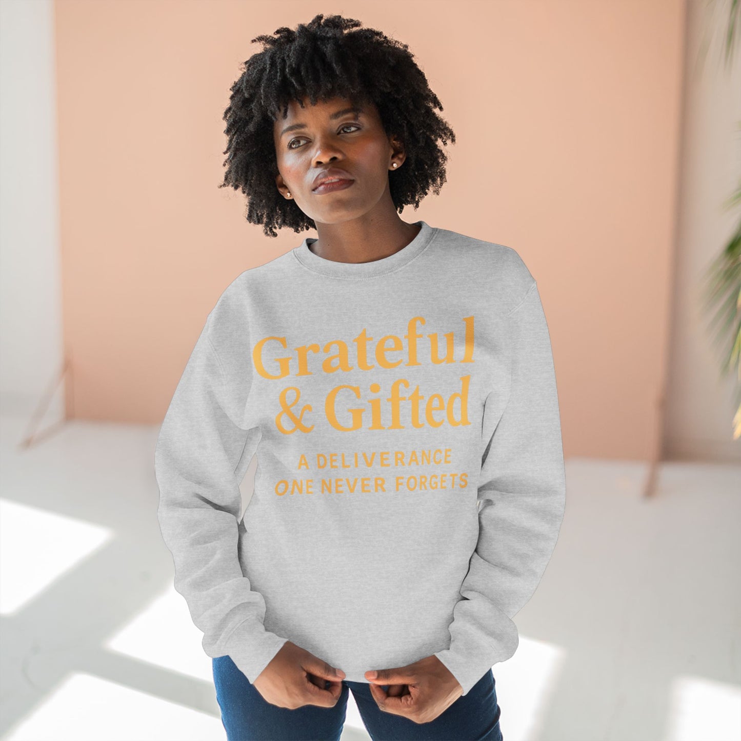 Grateful & Gifted Sweatshirt, Cozy Unisex Crewneck, Inspirational Gift, Everyday Comfort, Perfect for Birthdays, Holidays