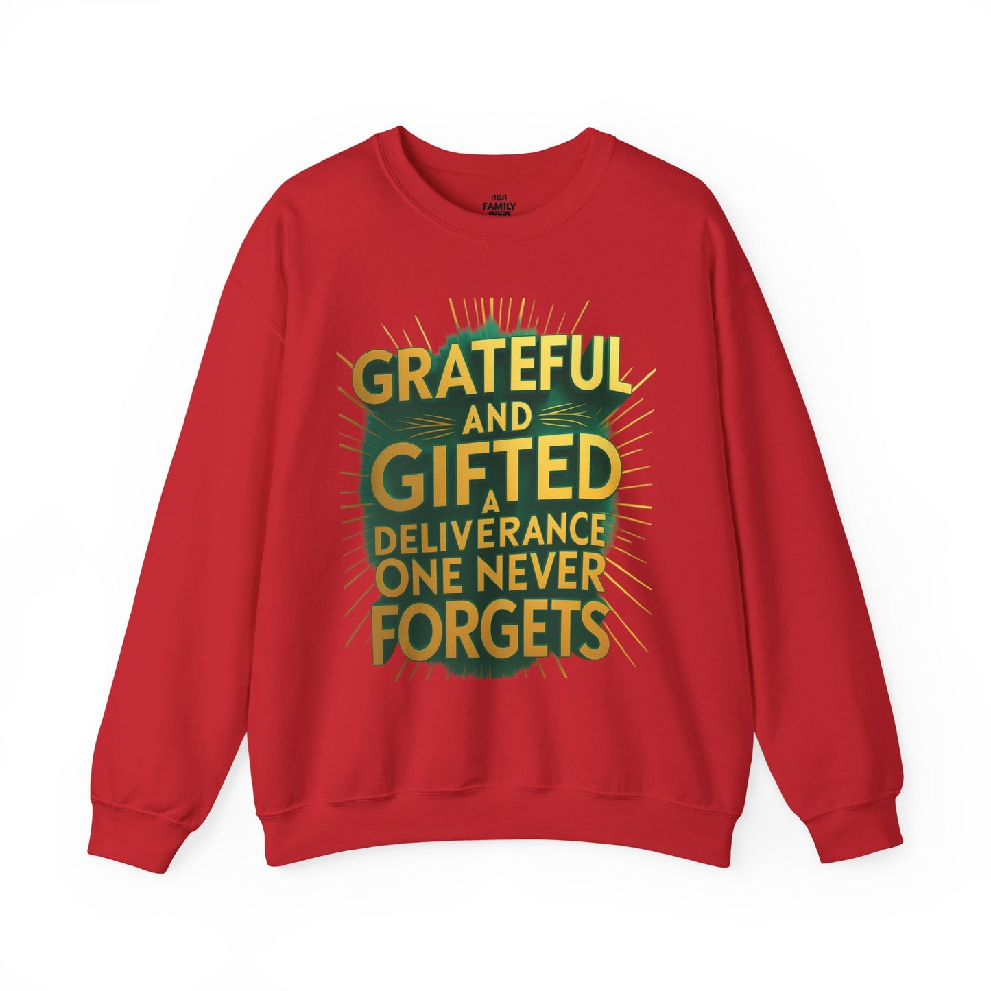 Grateful & Gifted Crewneck Sweatshirt, Unisex Gift for Thanksgiving, Cozy Relaxed Fit, Holiday Clothing, Inspirational Apparel