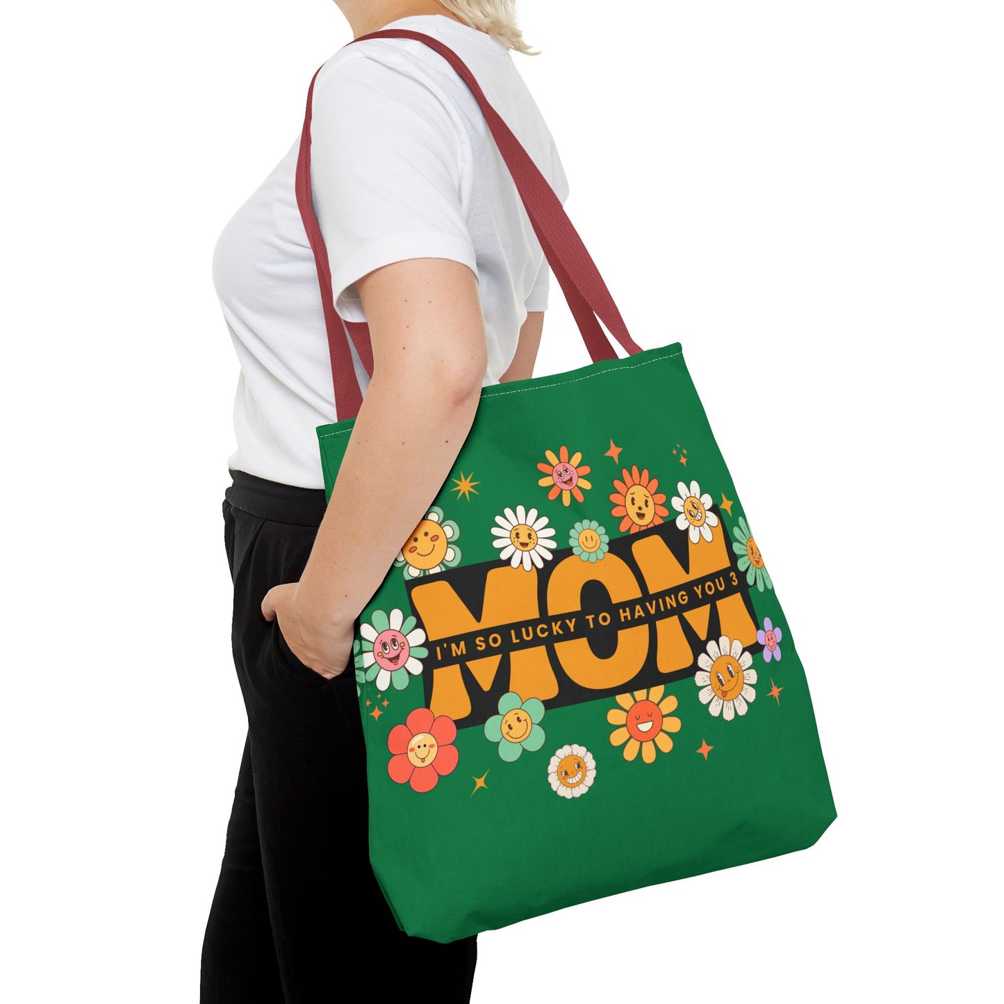 Charming Floral Mom Tote Bag, Mother's Day Gift, Eco-Friendly Shopping Bag, Flower Print Handbag, Cute Tote for Moms