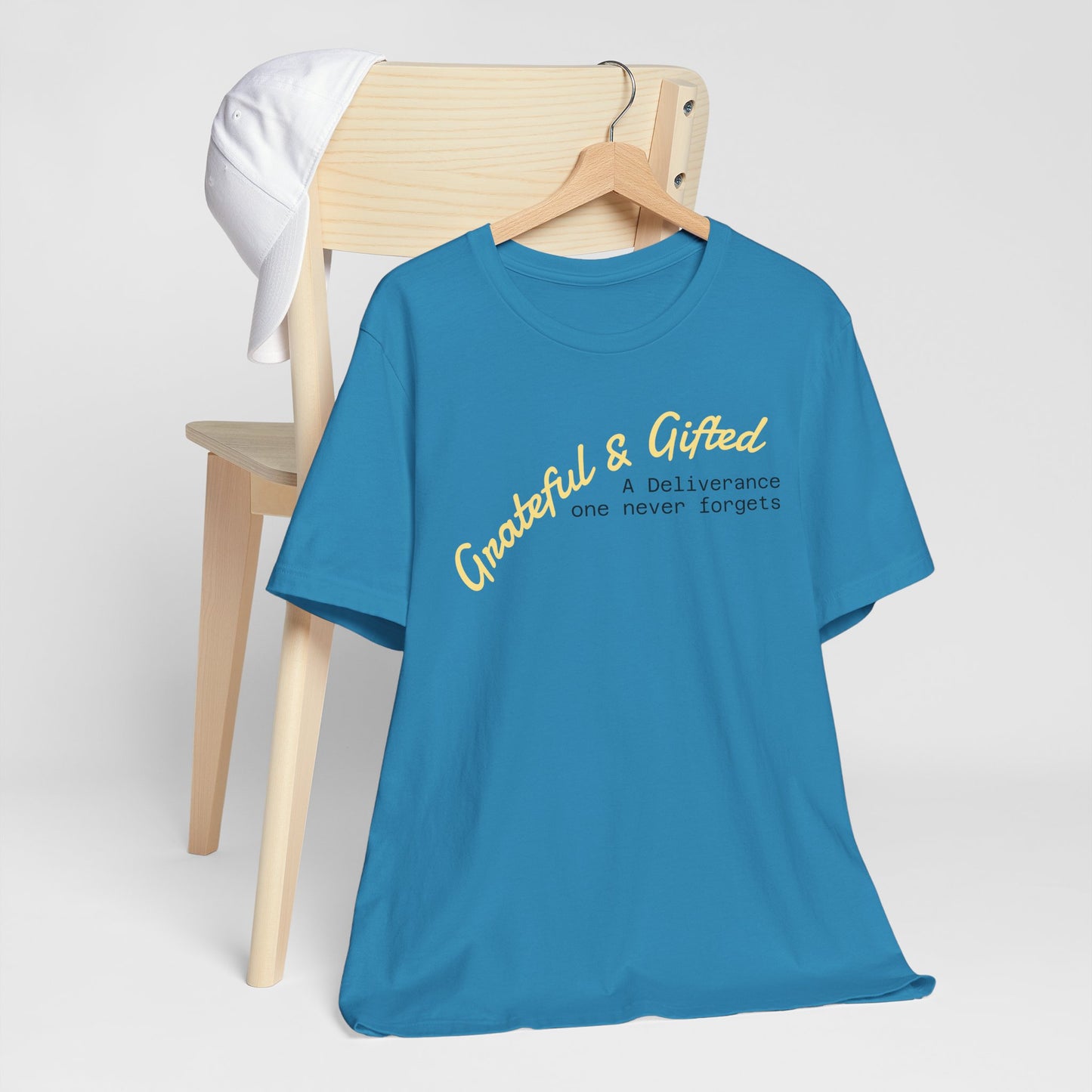 Grateful & Gifted Tee - Unisex Jersey Short Sleeve T-Shirt, Inspirational Gift, Casual Wear, Celebration Shirt, Everyday Comfort