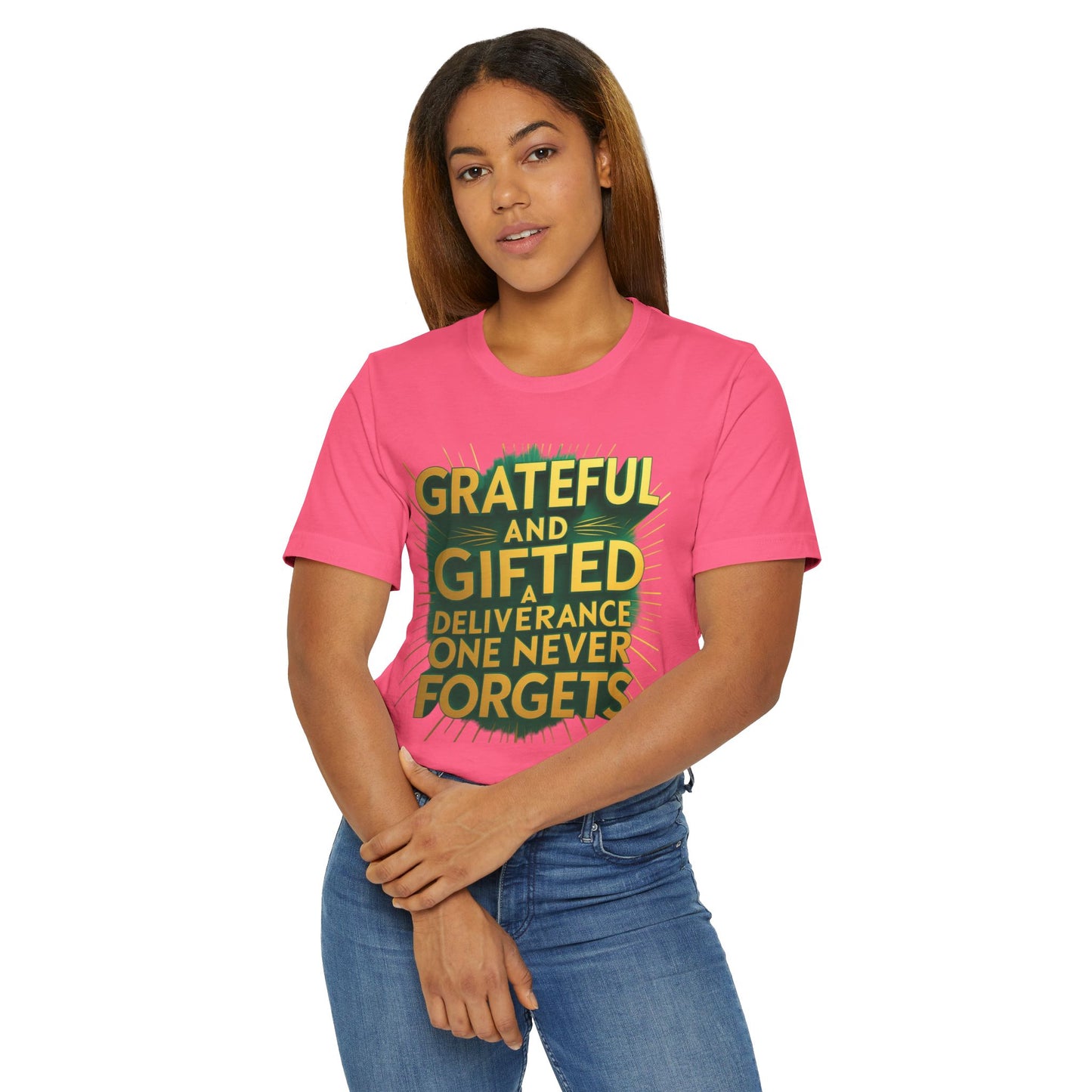 Grateful and Gifted T-Shirt | Unisex Jersey Tee for Celebrations, Birthday Gift, Inspirational Apparel, Everyday Wear
