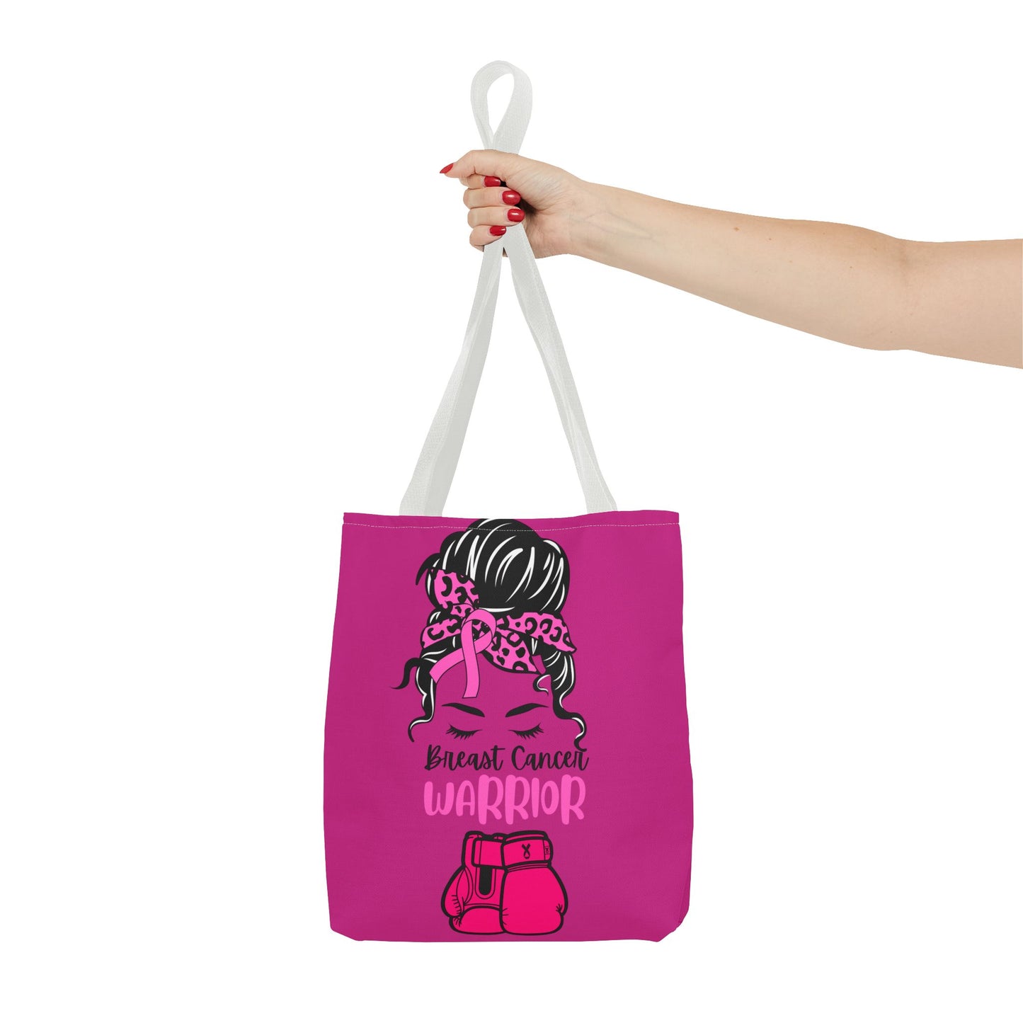 Empowering Warrior Tote Bag - Breast Cancer Awareness, Gift for Survivors, Inspirational, Pink Fighter Bag, Supportive Tote
