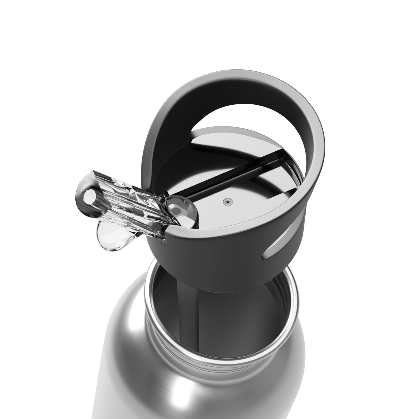 Stainless Steel Water Bottle — "Love God Nuff" Gold Text, 20oz Straw Bottle