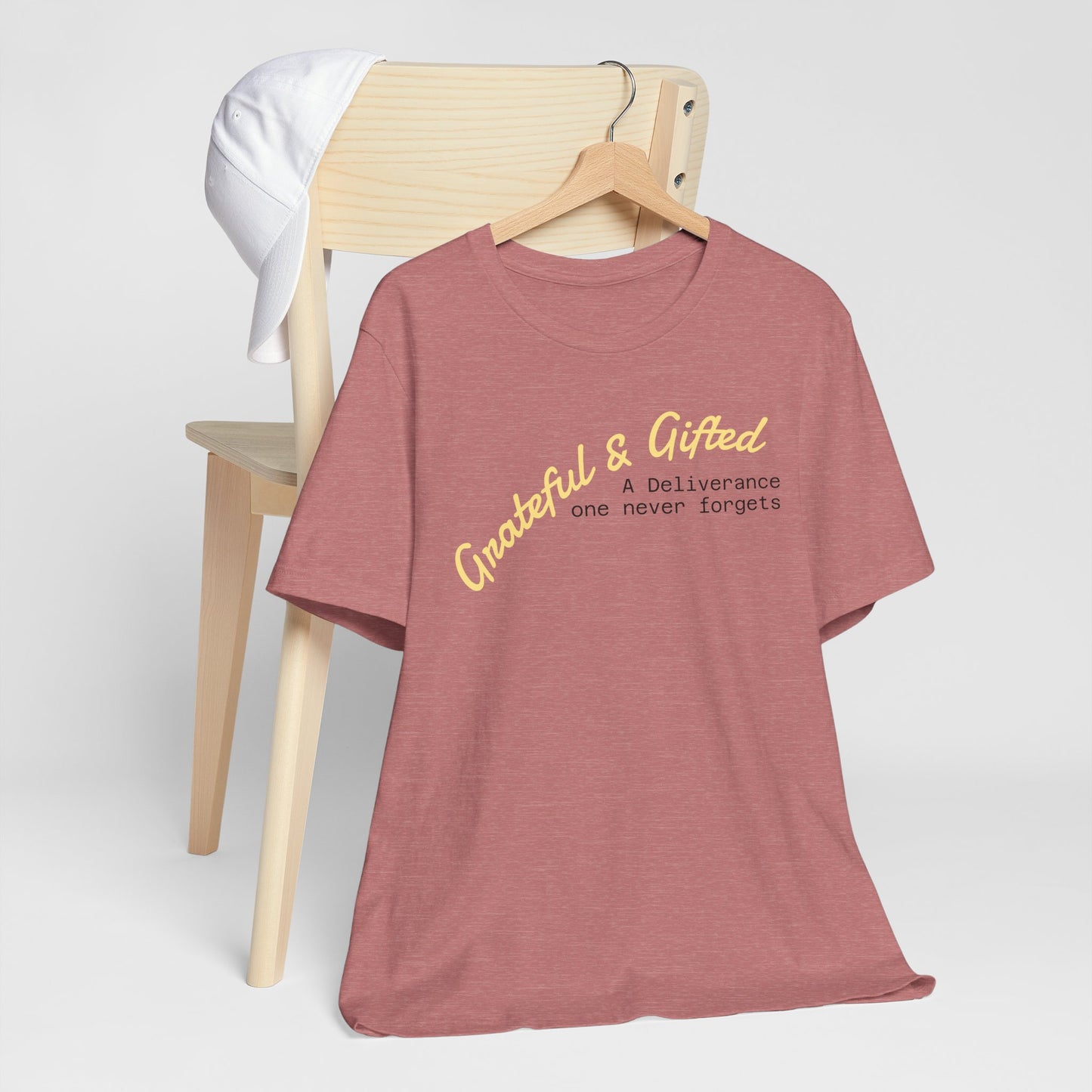 Grateful & Gifted Tee - Unisex Jersey Short Sleeve T-Shirt, Inspirational Gift, Casual Wear, Celebration Shirt, Everyday Comfort