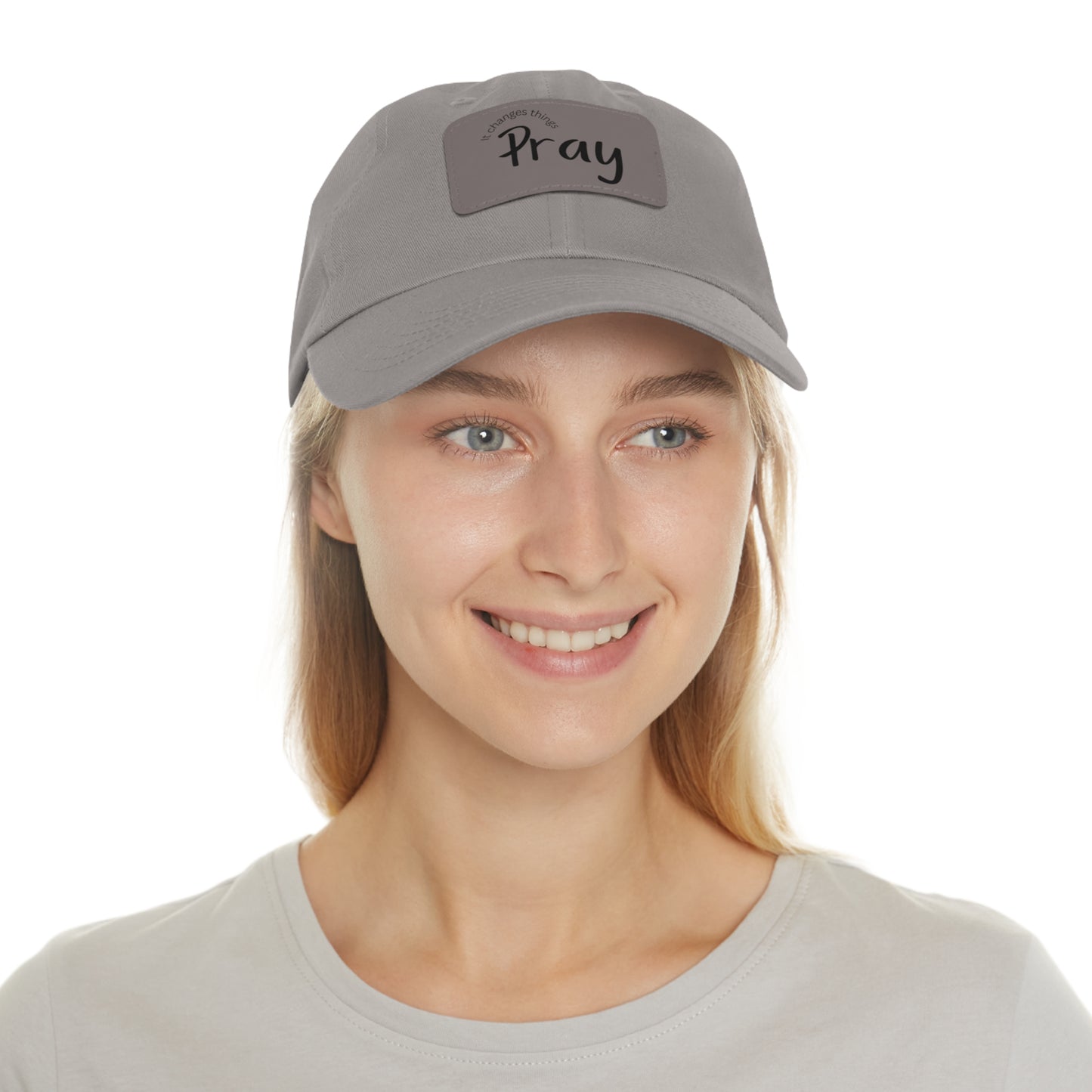 Pray Dad Hat | Leather Patch Cap, Comfortable Sun Protection, Gift for Dads, Christian Apparel, Everyday Style