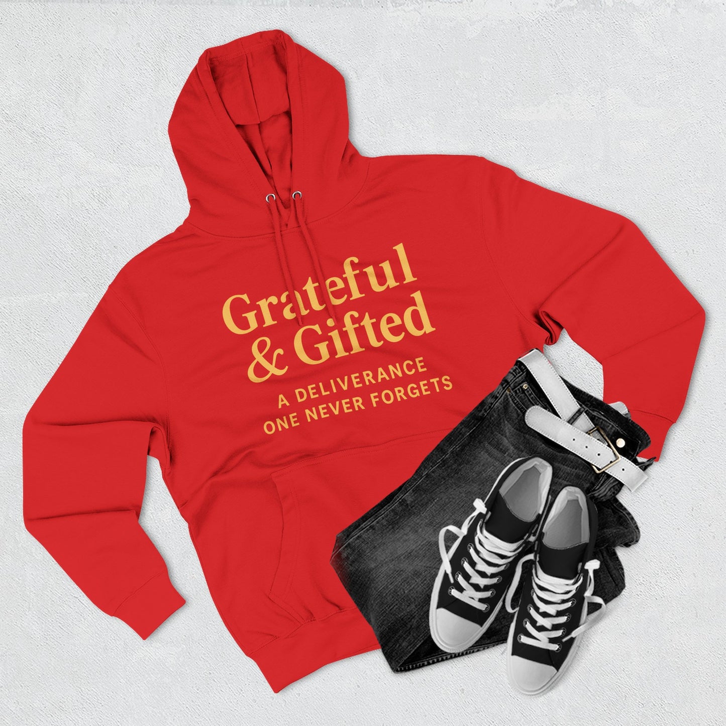 Grateful & Gifted Fleece Hoodie, Cozy Sweatshirt, Inspirational Hoodie, Perfect Gift for Holidays, Comfortable Casual Wear