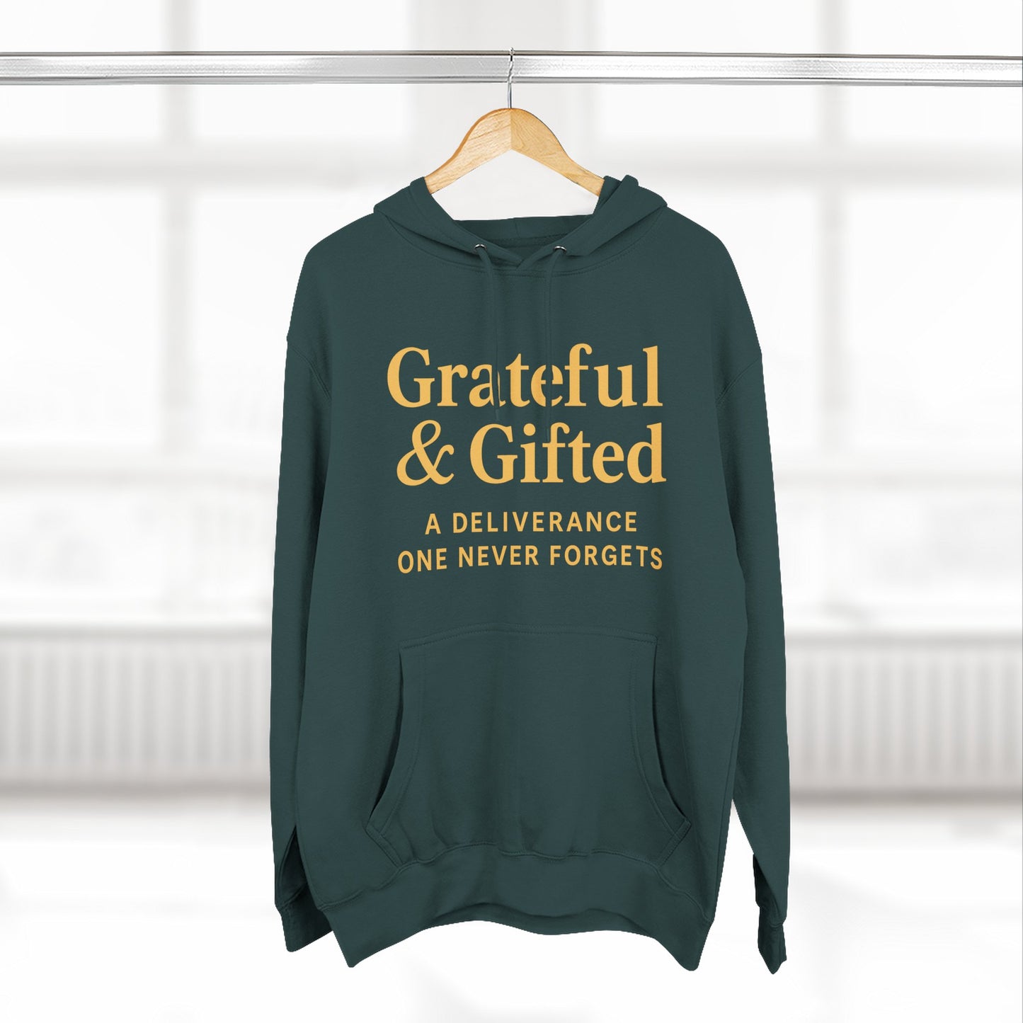 Grateful & Gifted Fleece Hoodie, Cozy Sweatshirt, Inspirational Hoodie, Perfect Gift for Holidays, Comfortable Casual Wear