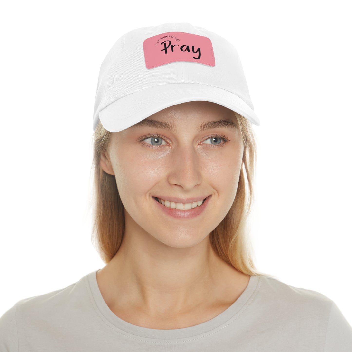 Pray Dad Hat | Leather Patch Cap, Comfortable Sun Protection, Gift for Dads, Christian Apparel, Everyday Style