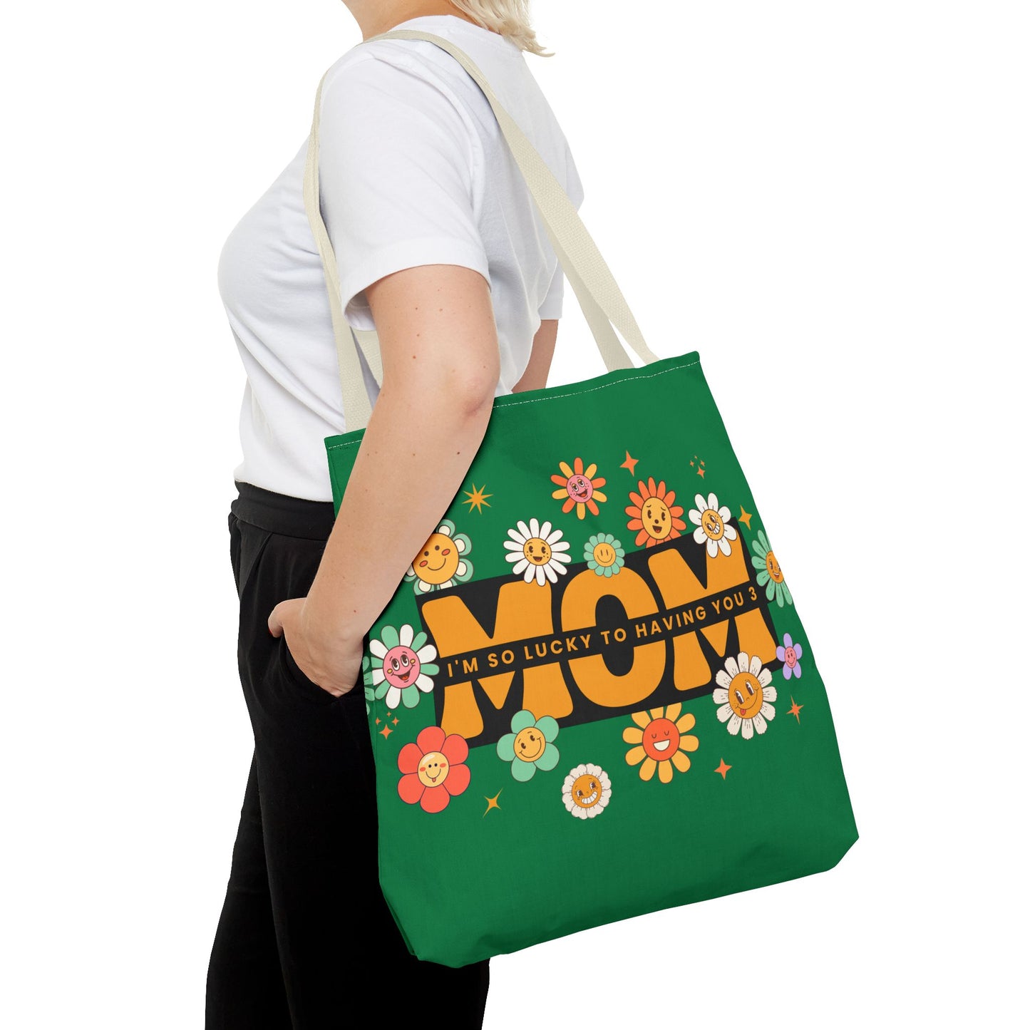 Charming Floral Mom Tote Bag, Mother's Day Gift, Eco-Friendly Shopping Bag, Flower Print Handbag, Cute Tote for Moms
