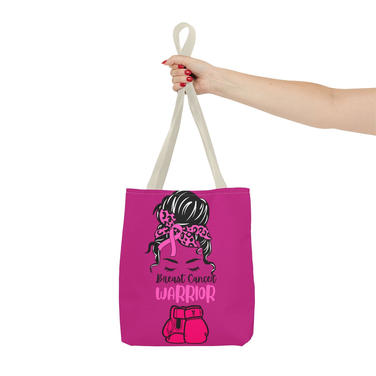 Empowering Warrior Tote Bag - Breast Cancer Awareness, Gift for Survivors, Inspirational, Pink Fighter Bag, Supportive Tote