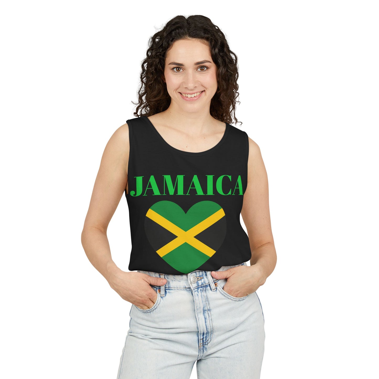 Jamaica Heart Unisex Tank Top, Casual Summer Shirt, Travel Souvenir, Beach Wear, Festival Apparel, Gift for Him or Her