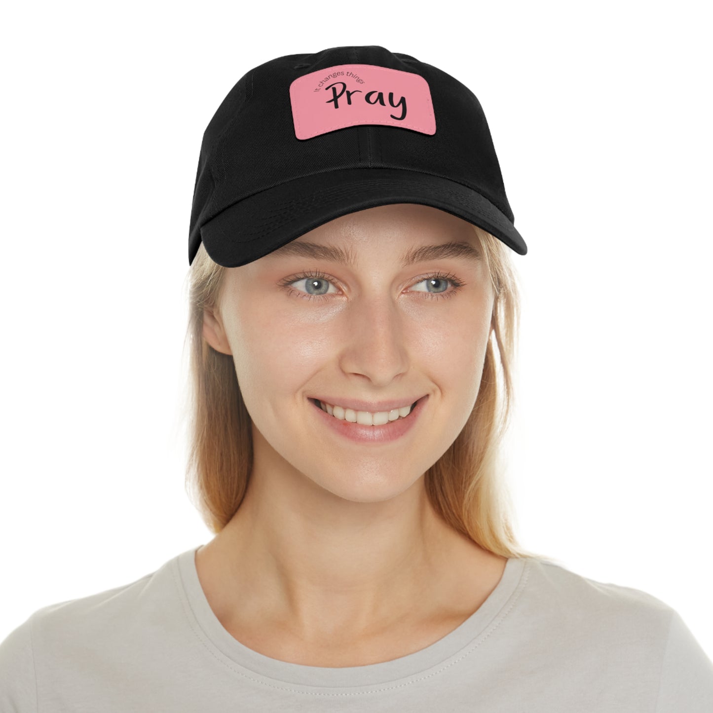 Pray Dad Hat | Leather Patch Cap, Comfortable Sun Protection, Gift for Dads, Christian Apparel, Everyday Style