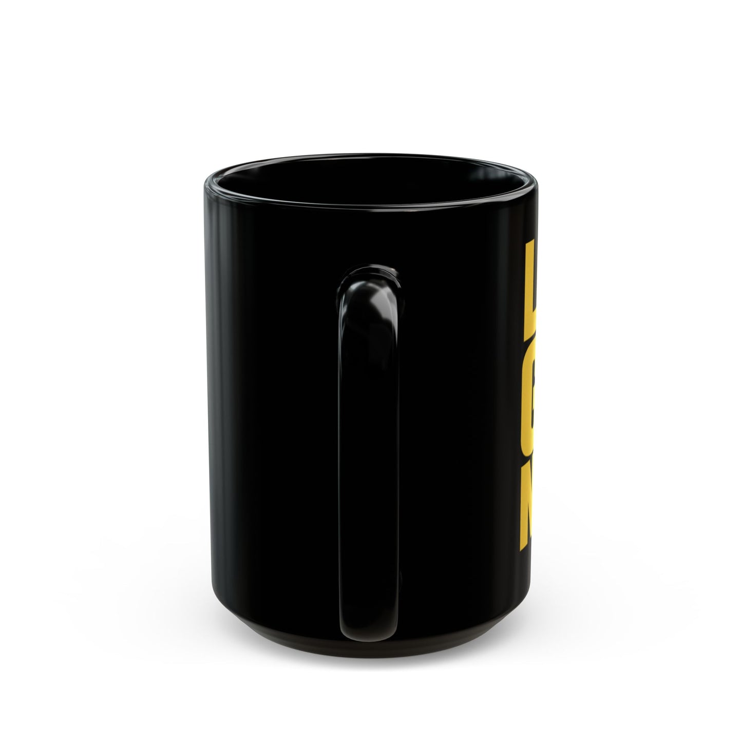 Love God Nuff Yellow Type Mug — Bold Black Coffee Mug (11oz & 15oz)