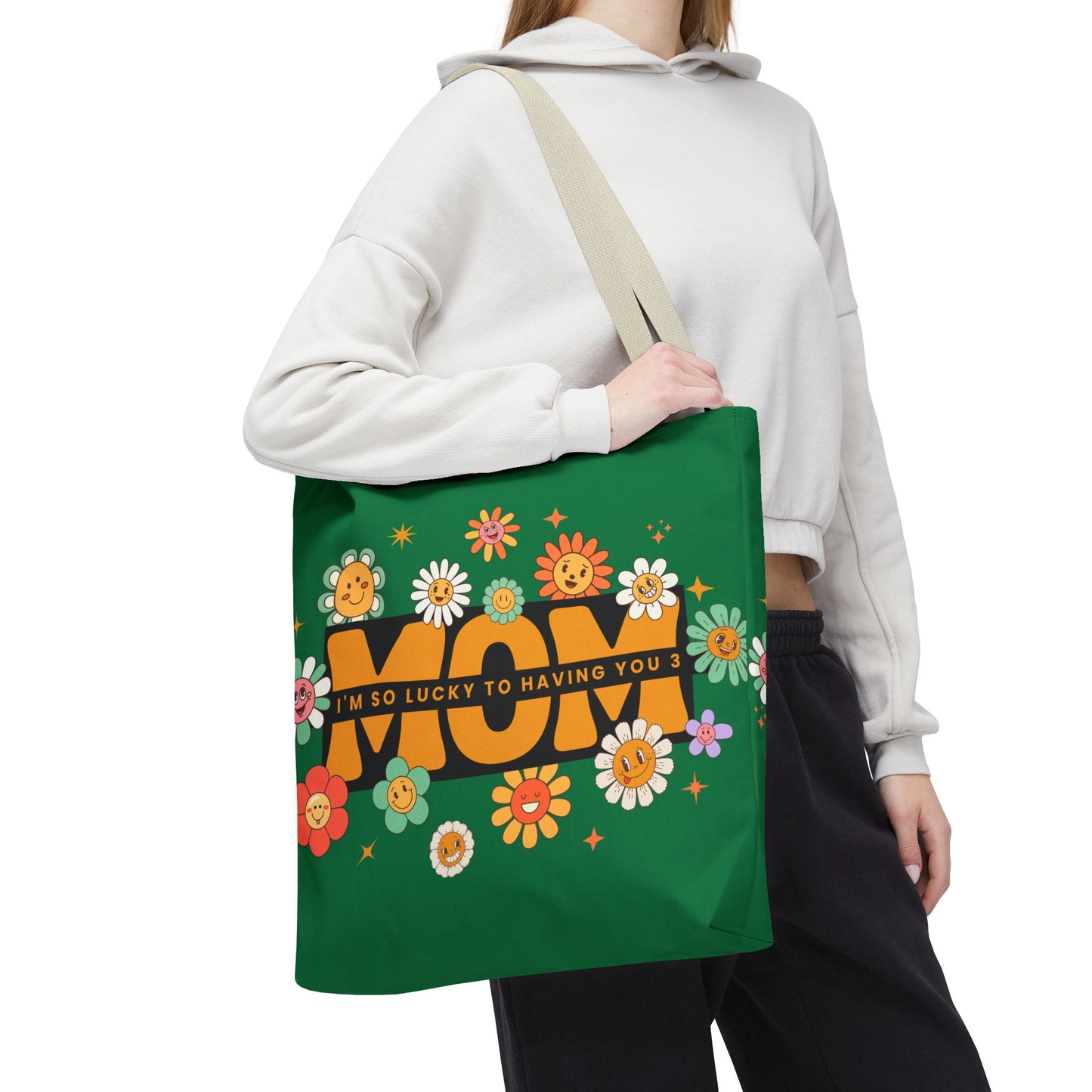 Charming Floral Mom Tote Bag, Mother's Day Gift, Eco-Friendly Shopping Bag, Flower Print Handbag, Cute Tote for Moms
