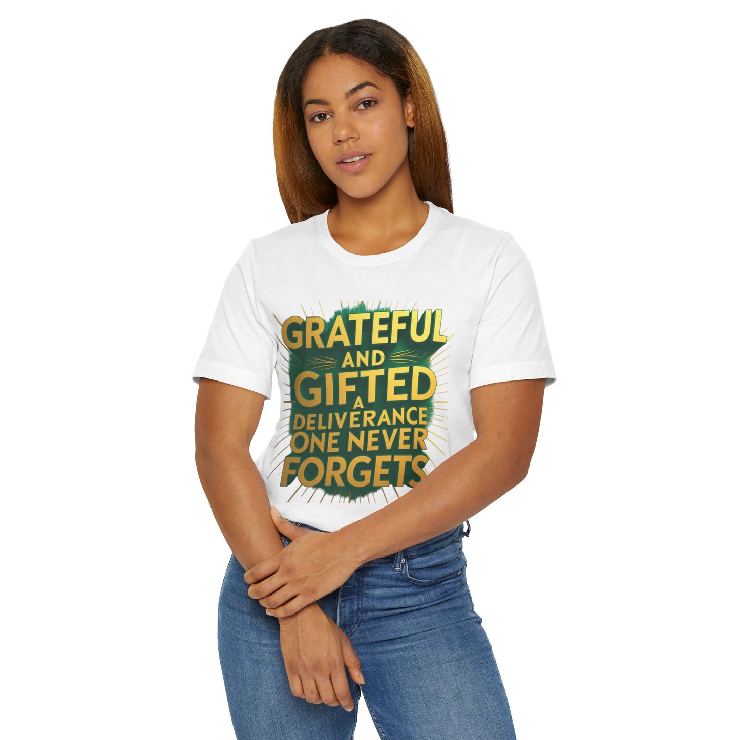 Grateful and Gifted T-Shirt | Unisex Jersey Tee for Celebrations, Birthday Gift, Inspirational Apparel, Everyday Wear