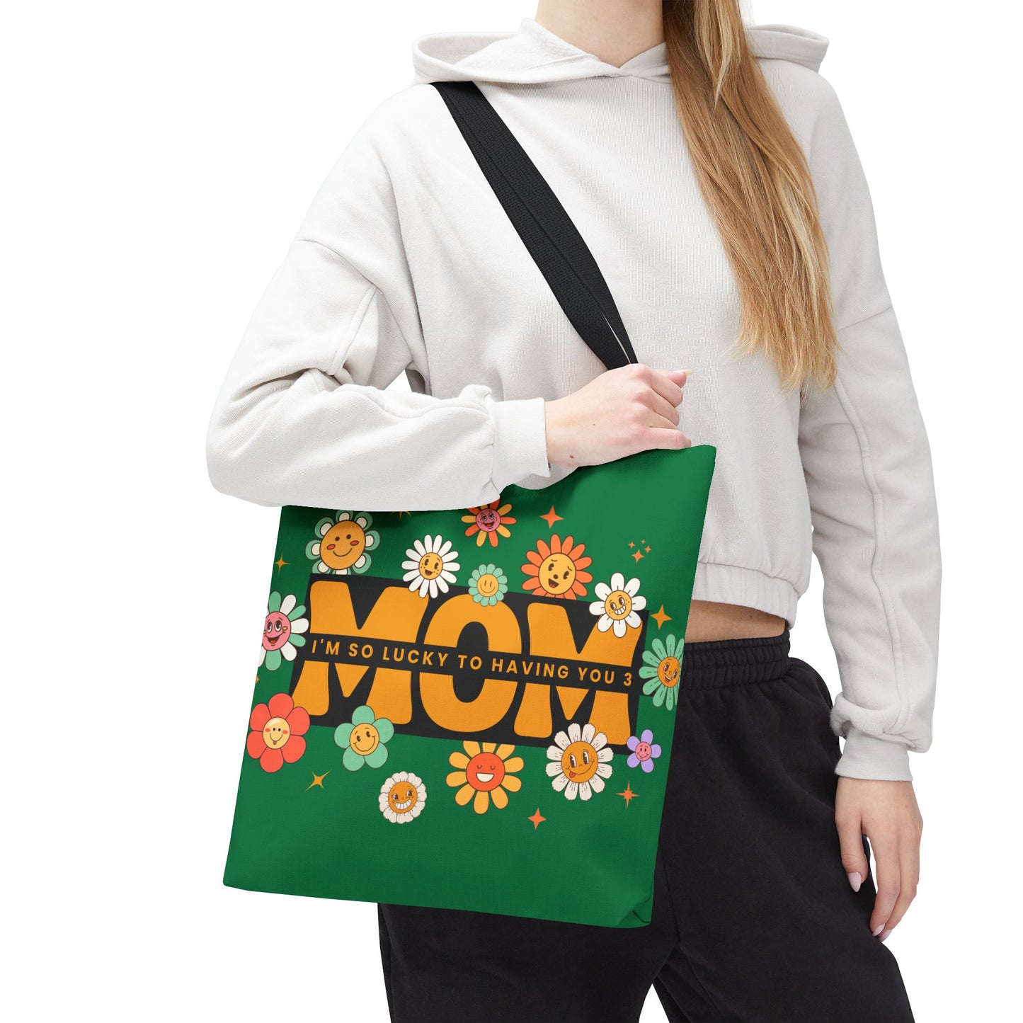 Charming Floral Mom Tote Bag, Mother's Day Gift, Eco-Friendly Shopping Bag, Flower Print Handbag, Cute Tote for Moms